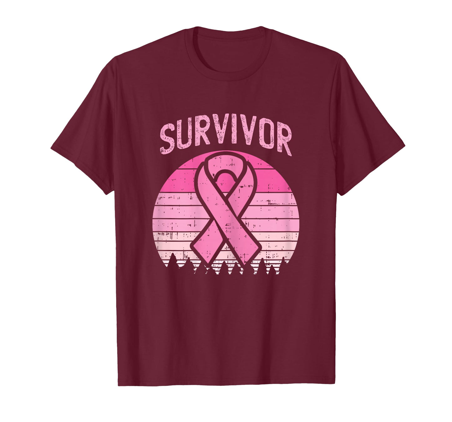 Survivor Retro Breast Cancer Pink Ribbon Awareness Women T-Shirt