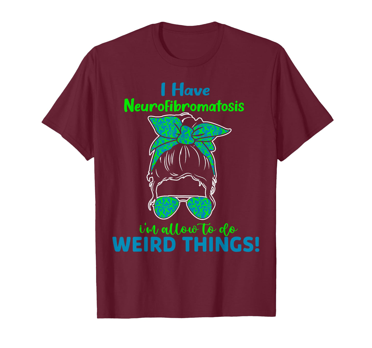 Green Ribbon Nf1 Neurofibromatosis Awareness Women NF1 tee T-Shirt