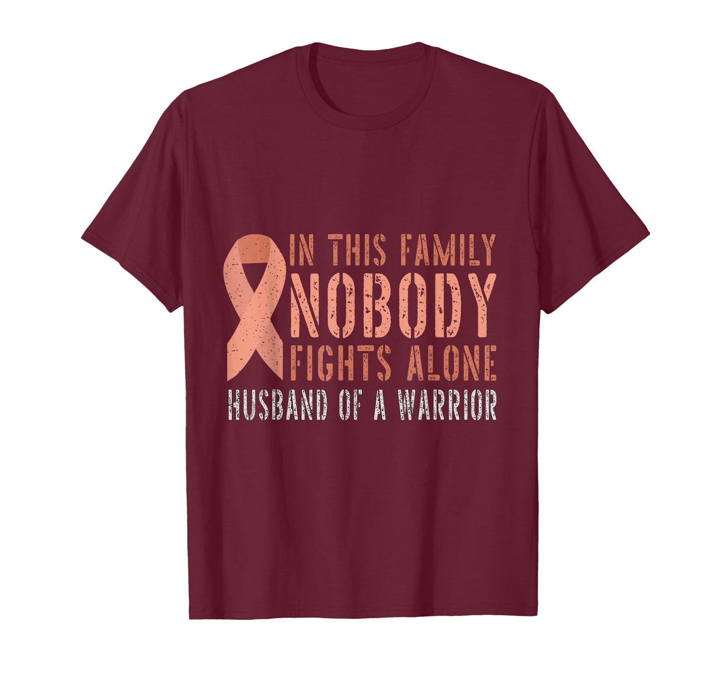 Husband of a Warrior Family Matching Uterine Cancer T-Shirt