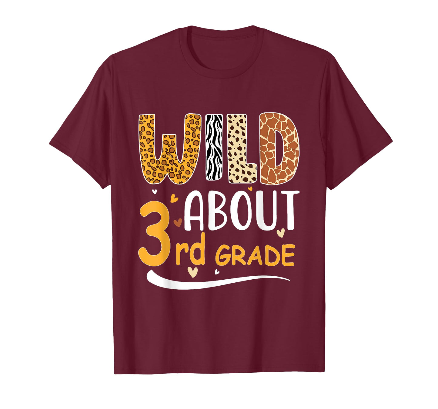 Wild about Third 3rd Grade Back To School Leopard T-Shirt