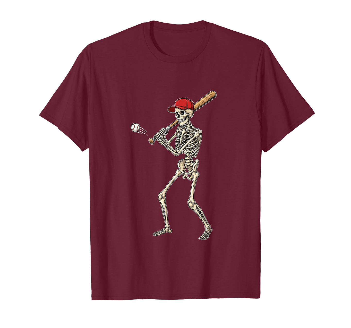 Skeleton Baseball Batter Funny Halloween T-Shirt