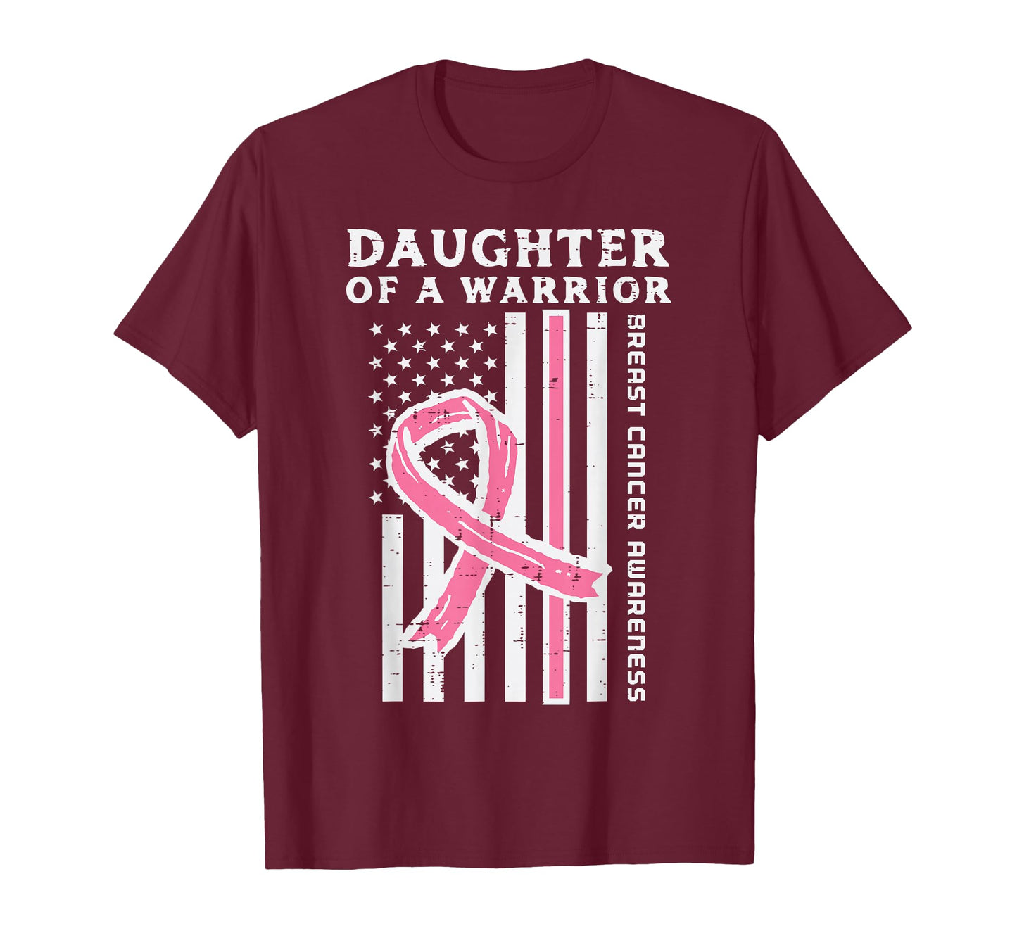 Daughter Of A Warrior Pink American Breast Cancer Awareness T-Shirt