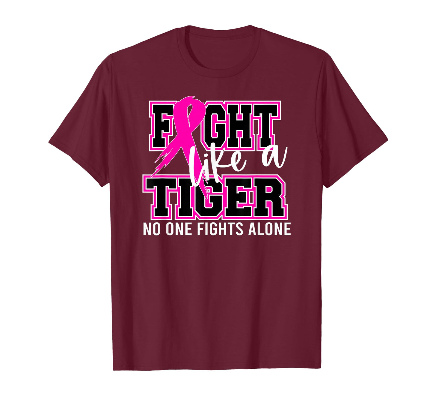 Fight Like a Tiger School Spirit Breast Cancer Awareness T-Shirt