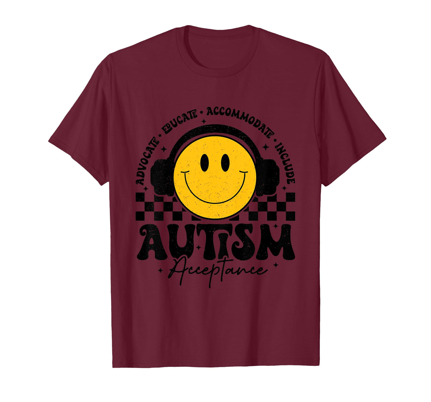 Autism Awareness Acceptance Smile Face Autistic Teacher Kids T-Shirt