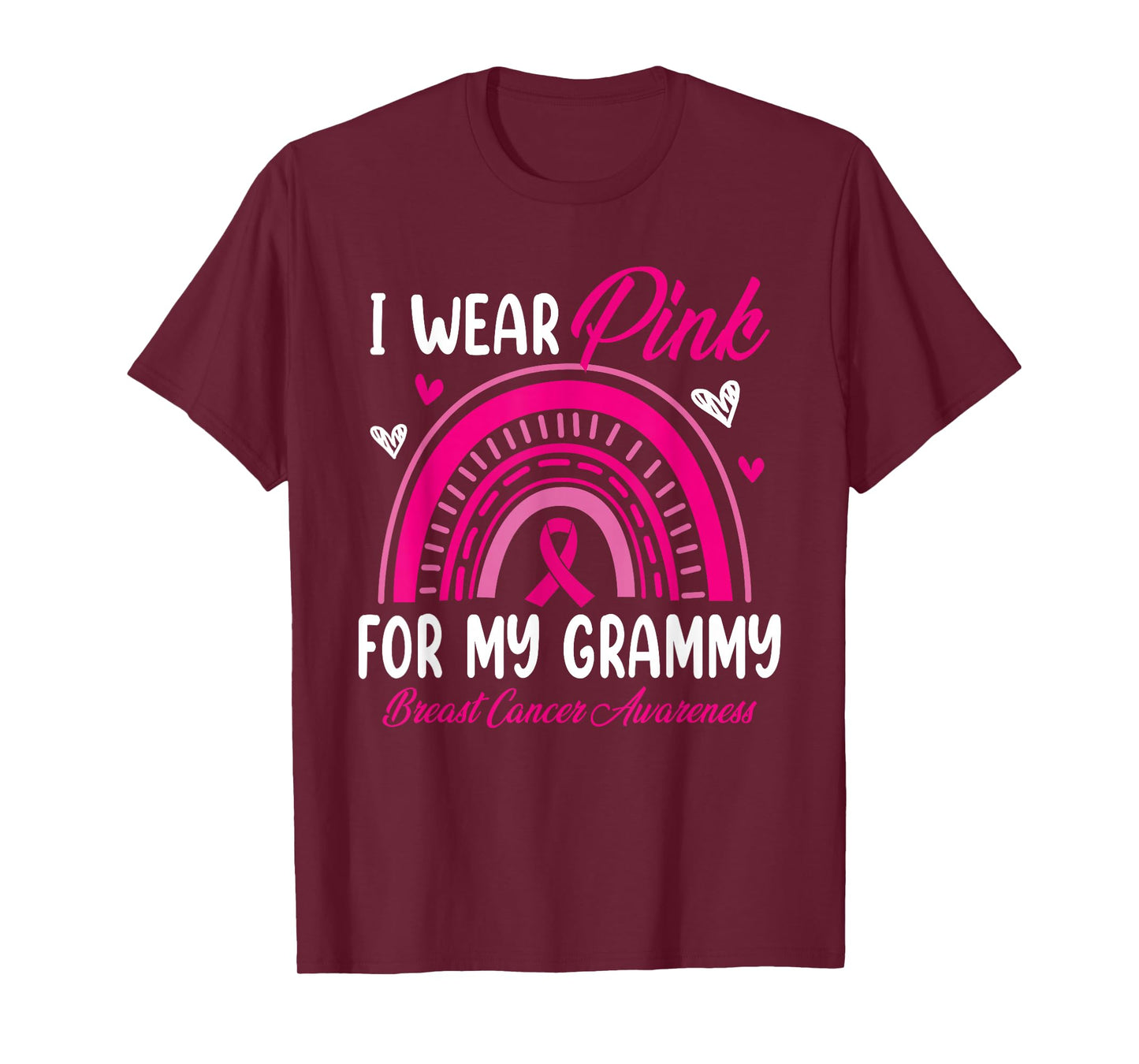 Rainbow I Wear Pink For My Grammy Breast Cancer Awareness T-Shirt