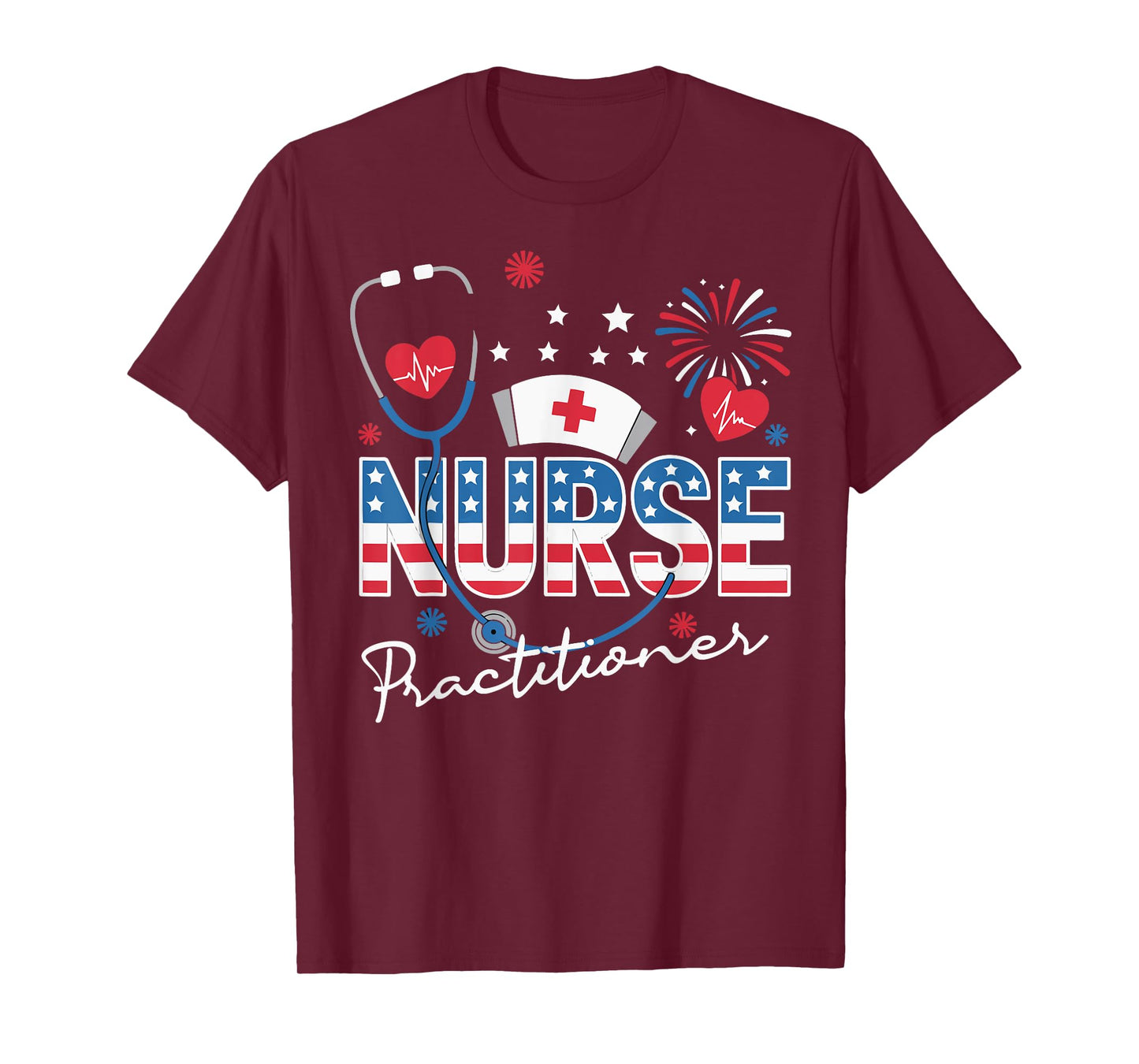Happy 4th Of July Nurse Practitioner American Flag Women T-Shirt