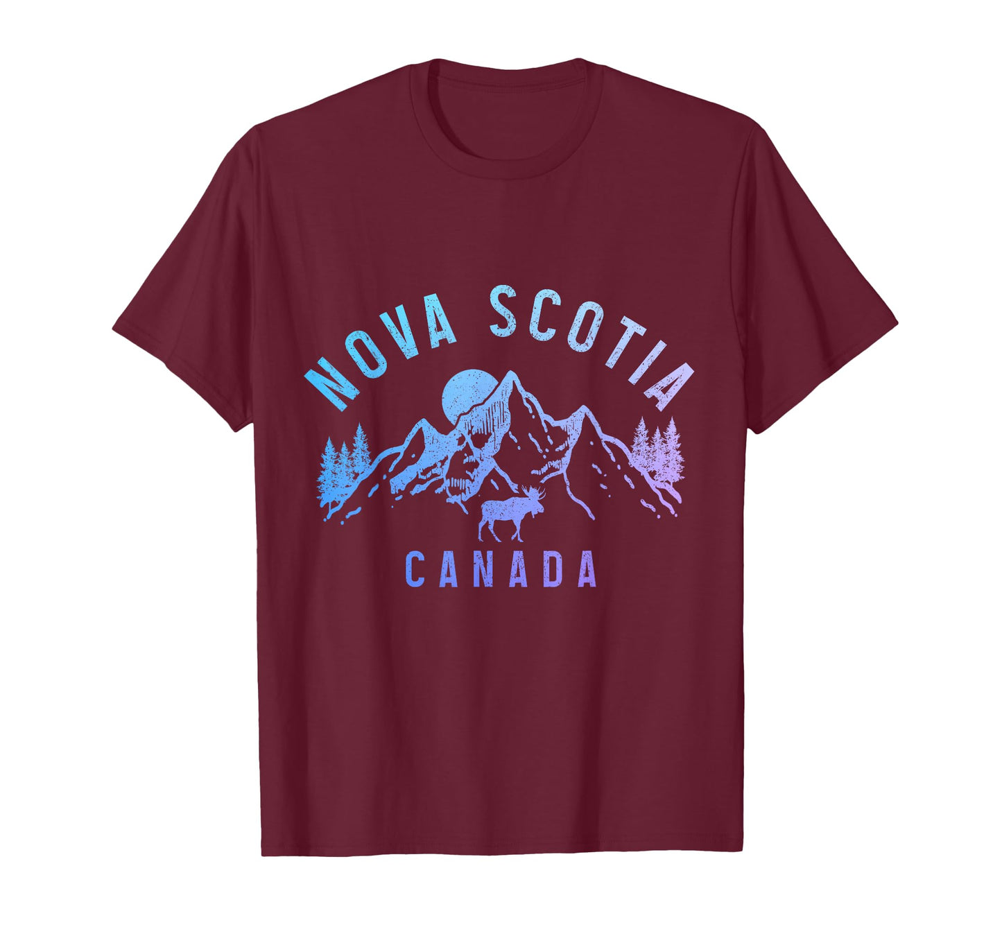 Nova Scotia Vintage Mountains Elk Canada Souvenir T-Shirt