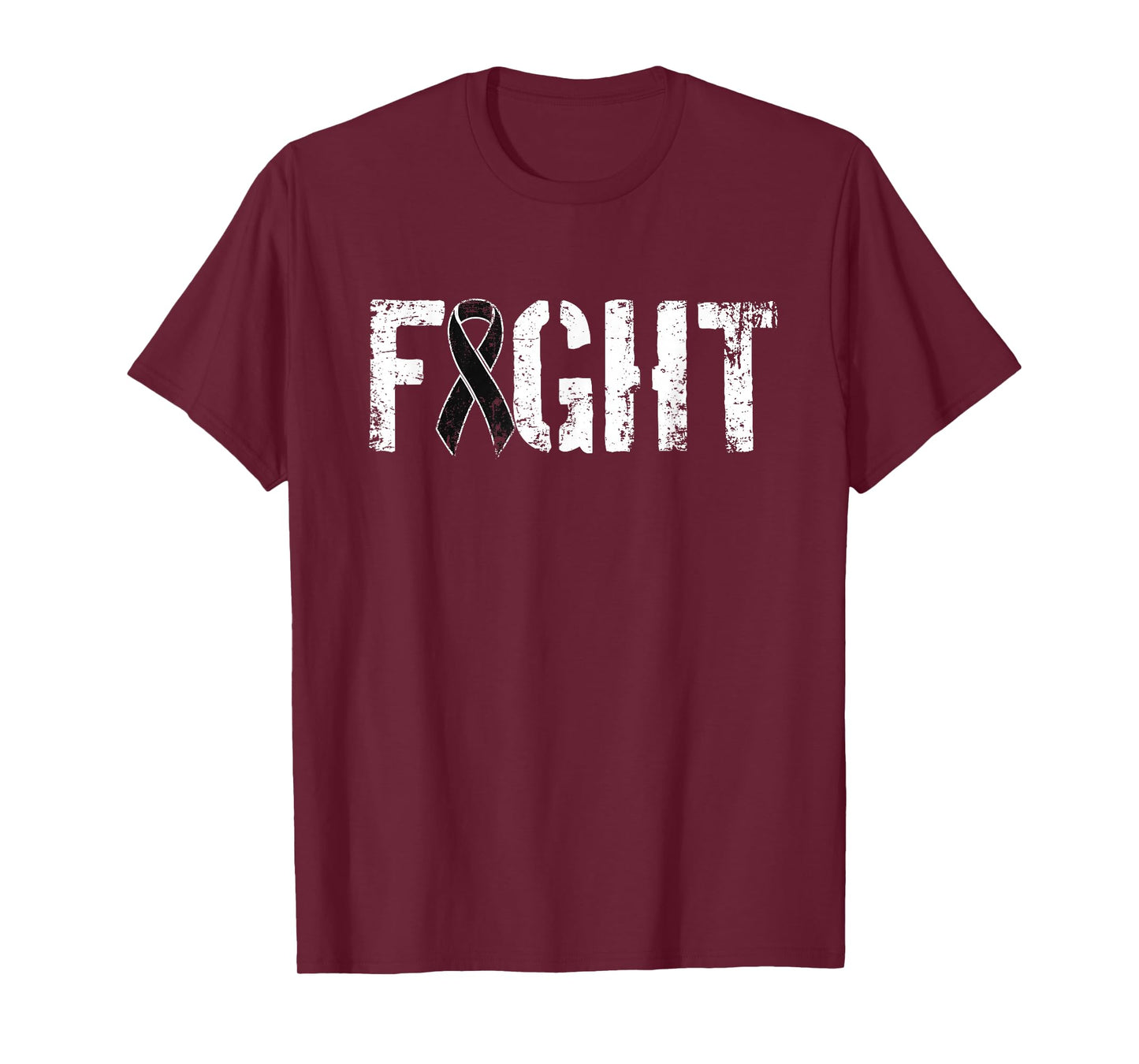 Fight Melanoma Cancer - Military Style Awareness Ribbon T-Shirt