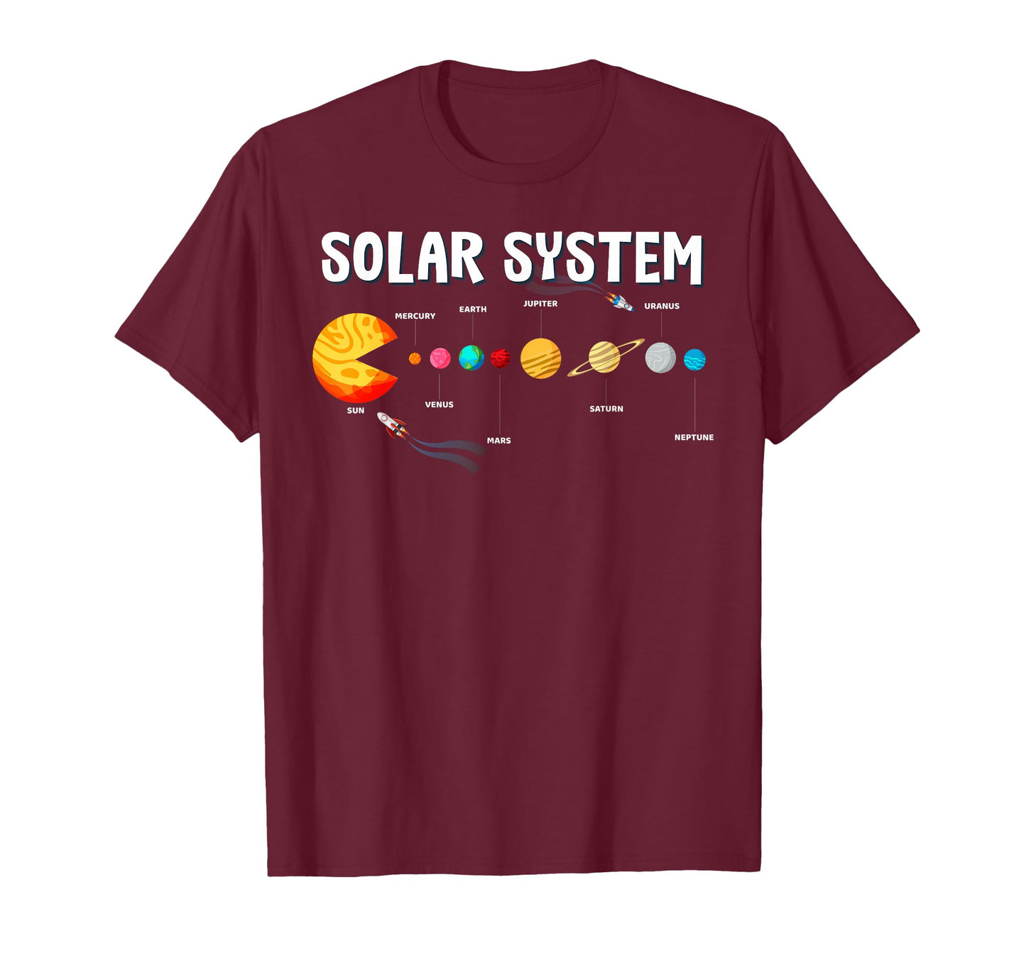 Funny Solar System Astronauts Space Video Games Men Women T-Shirt