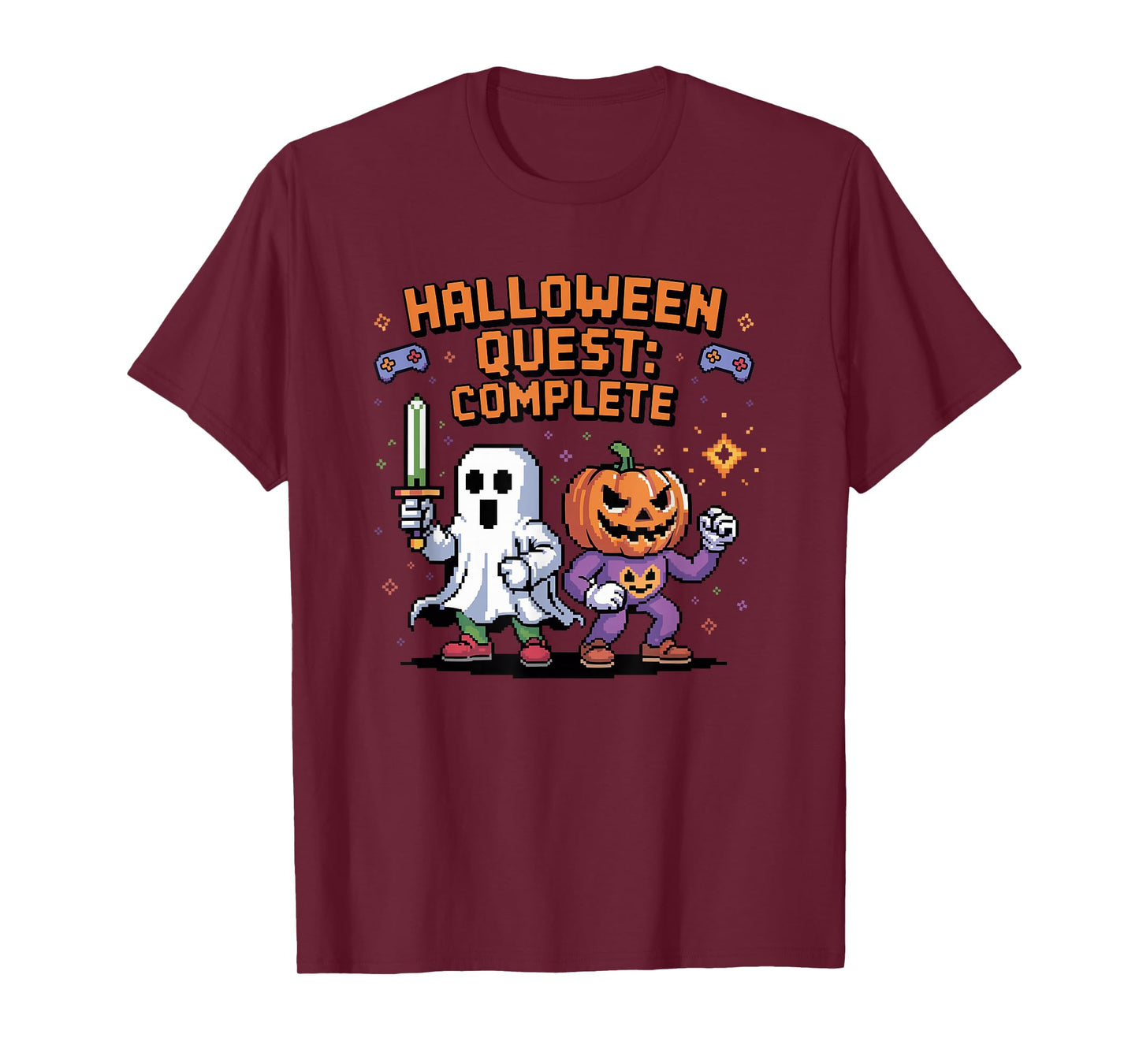 Halloween Quest Complete Halloween Pumpkin Arcade Gamer T-Shirt