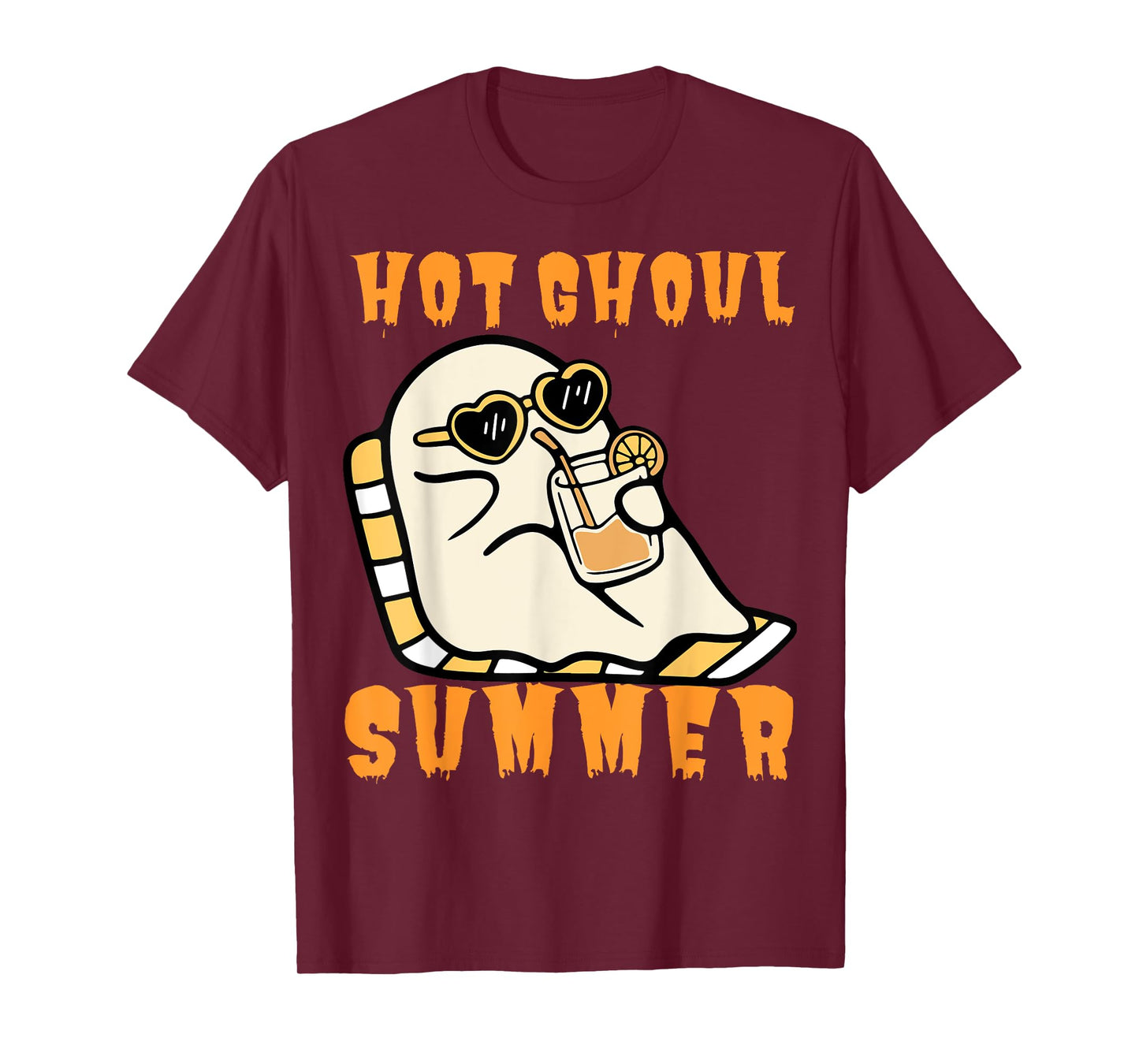 Funny Hot Ghoul Summer Ghost Spooky Beach Halloween Men Women T-Shirt