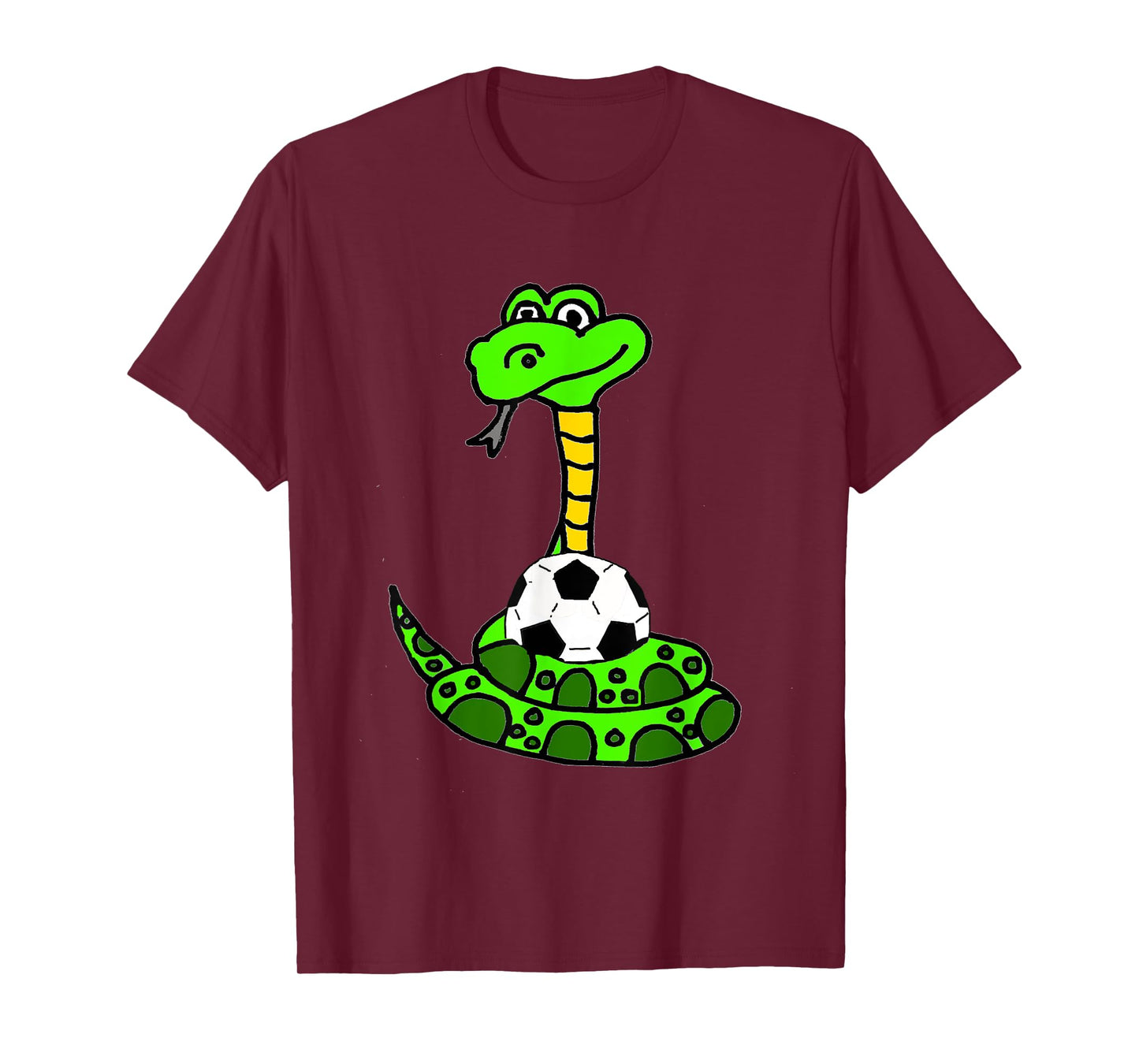 Smileteesfunnya Funny Green Python Snake and Soccer Ball T-Shirt