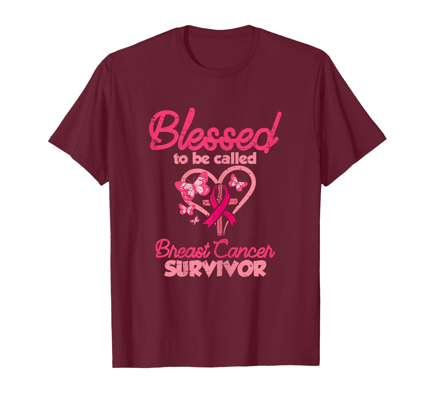 Blessed Breast Cancer Survivor Awareness Christian Women T-Shirt
