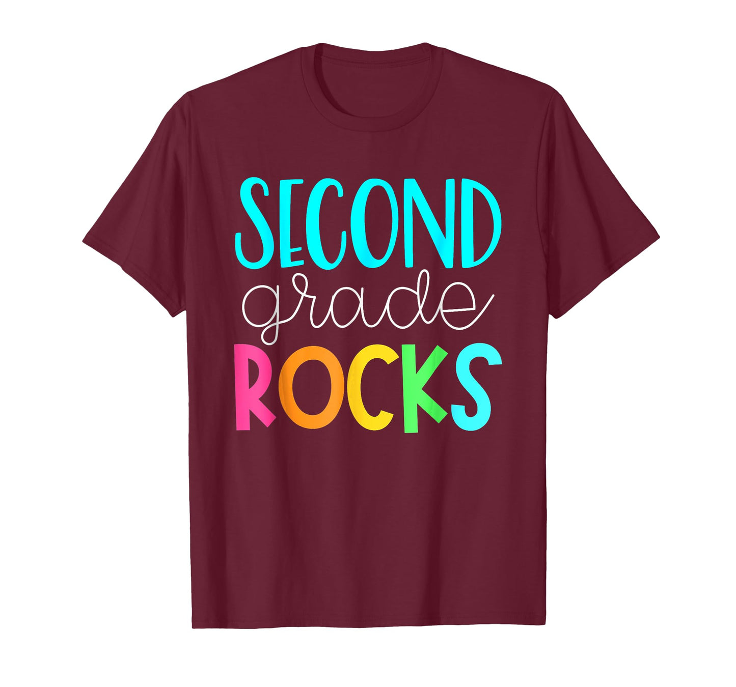 2nd grade rocks rocking 2nd grade teacher T-Shirt for Men Women Girls Kids