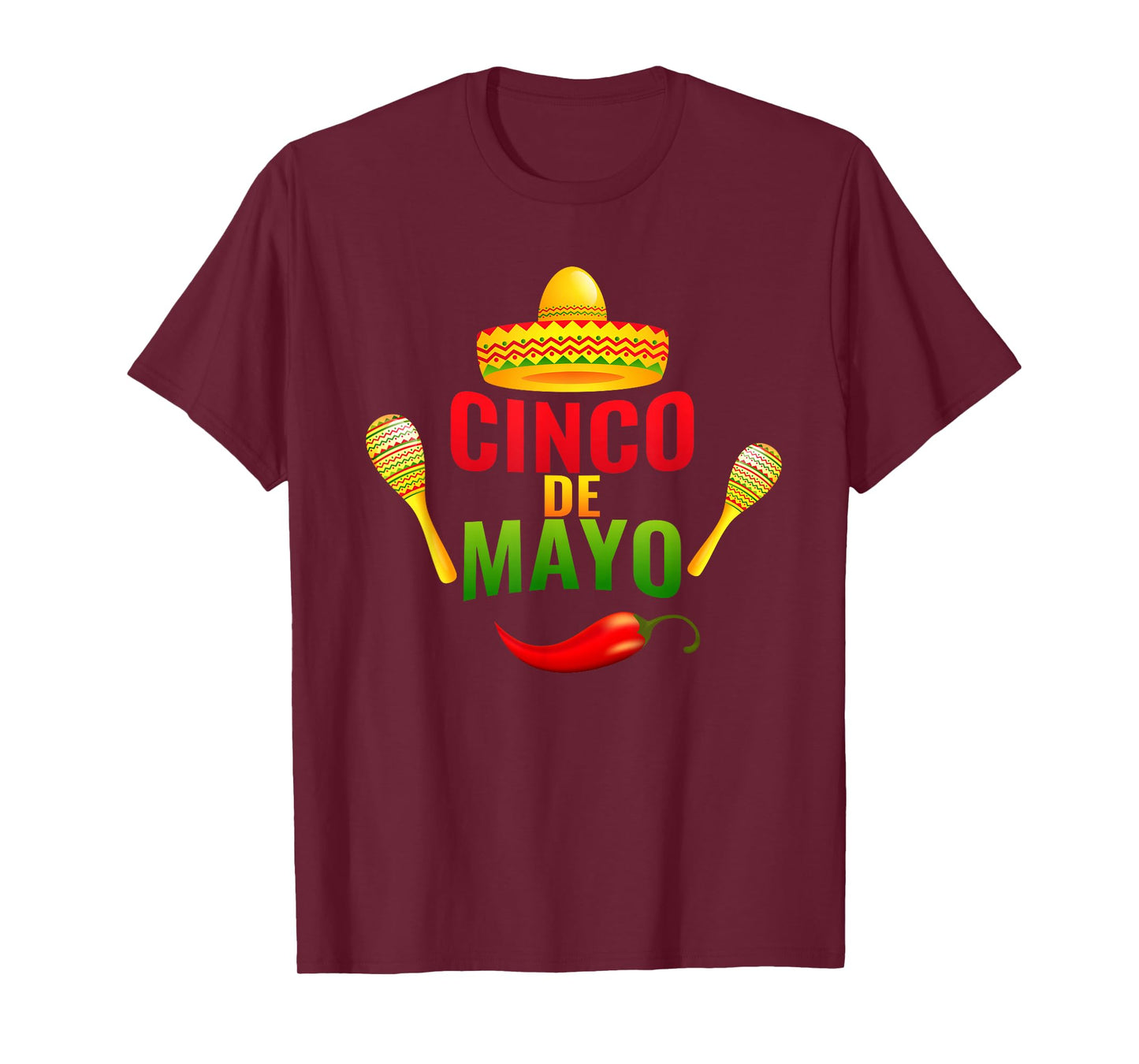 Cinco de Mayo Sombreo Chilli Mexican Party Design Outfit T-Shirt