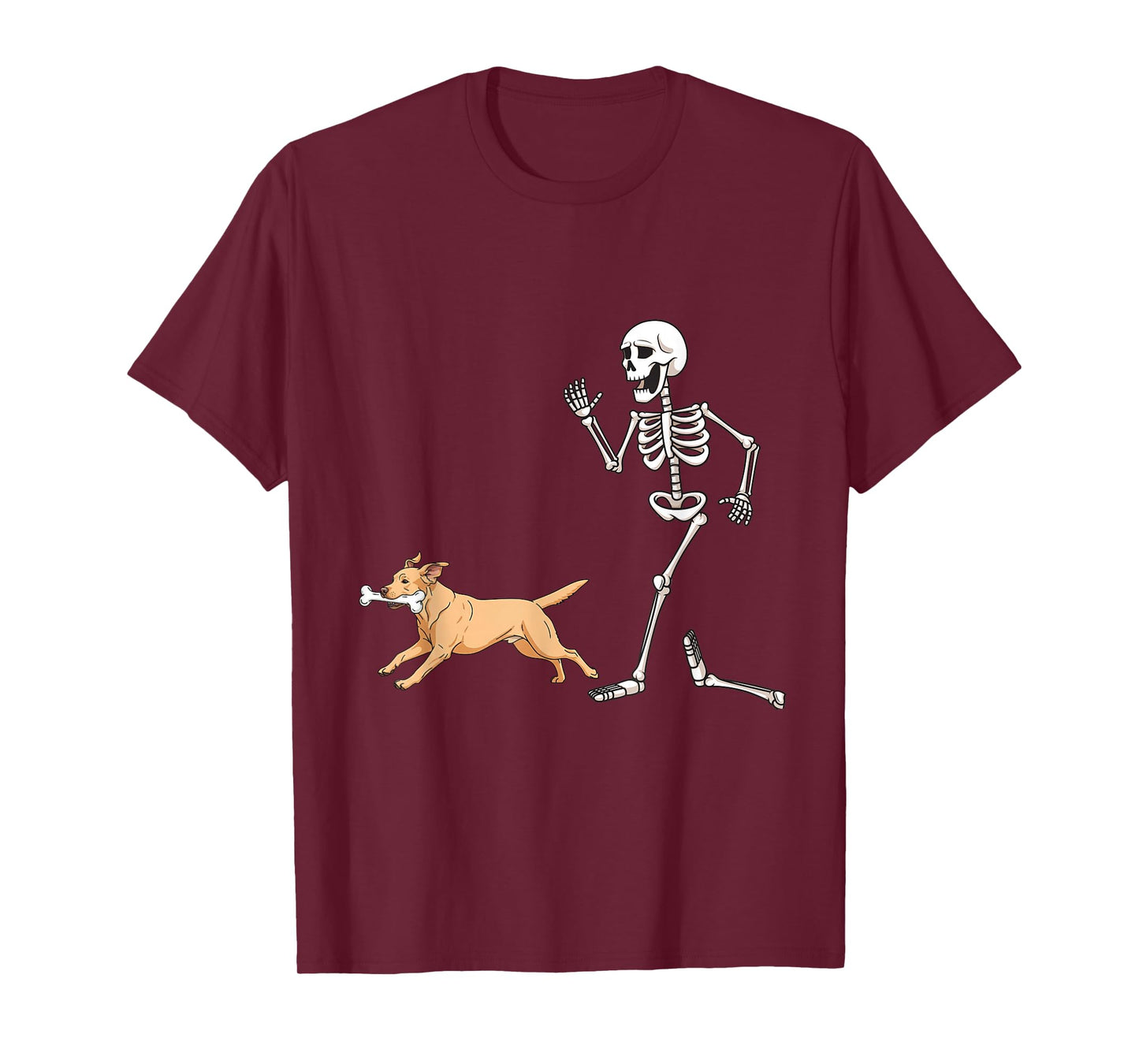 Funny Halloween Labrador Retriever and Skeleton T-Shirt