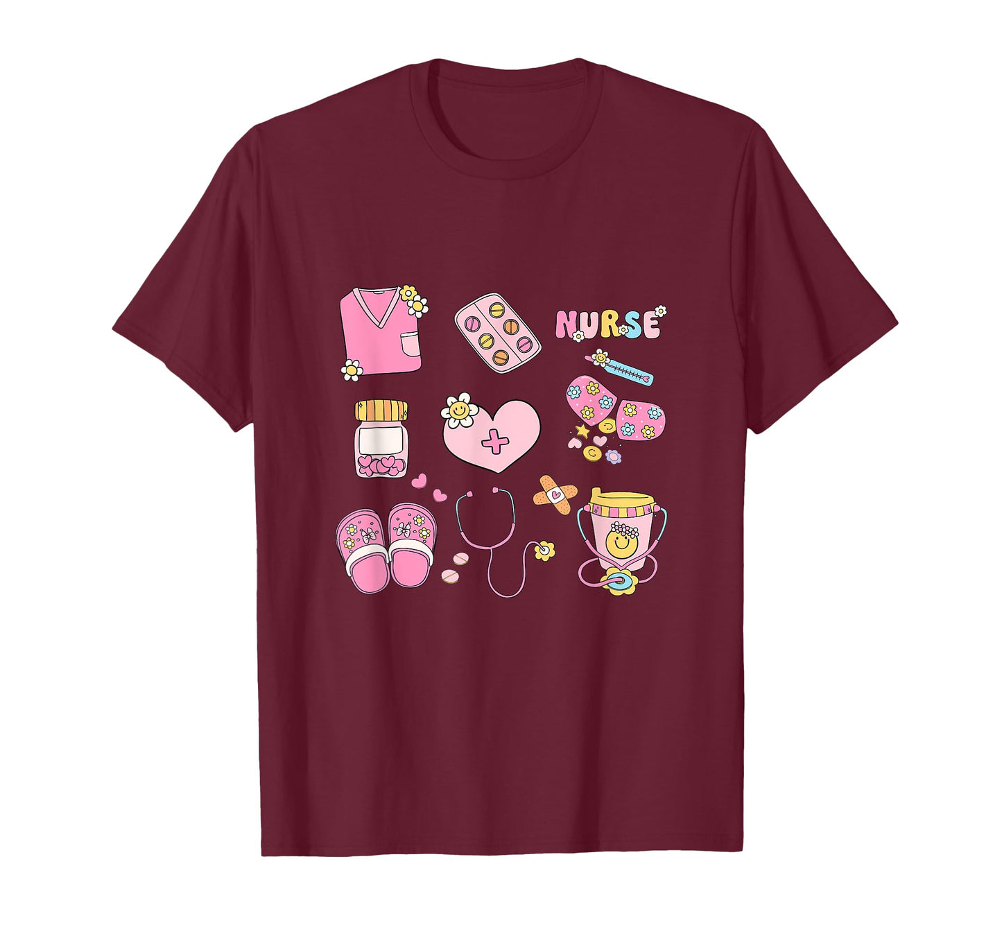 Nursing Profession Doodles Co. Nurse Doodles Women Cute Nurse Life Graphics T-Shirt