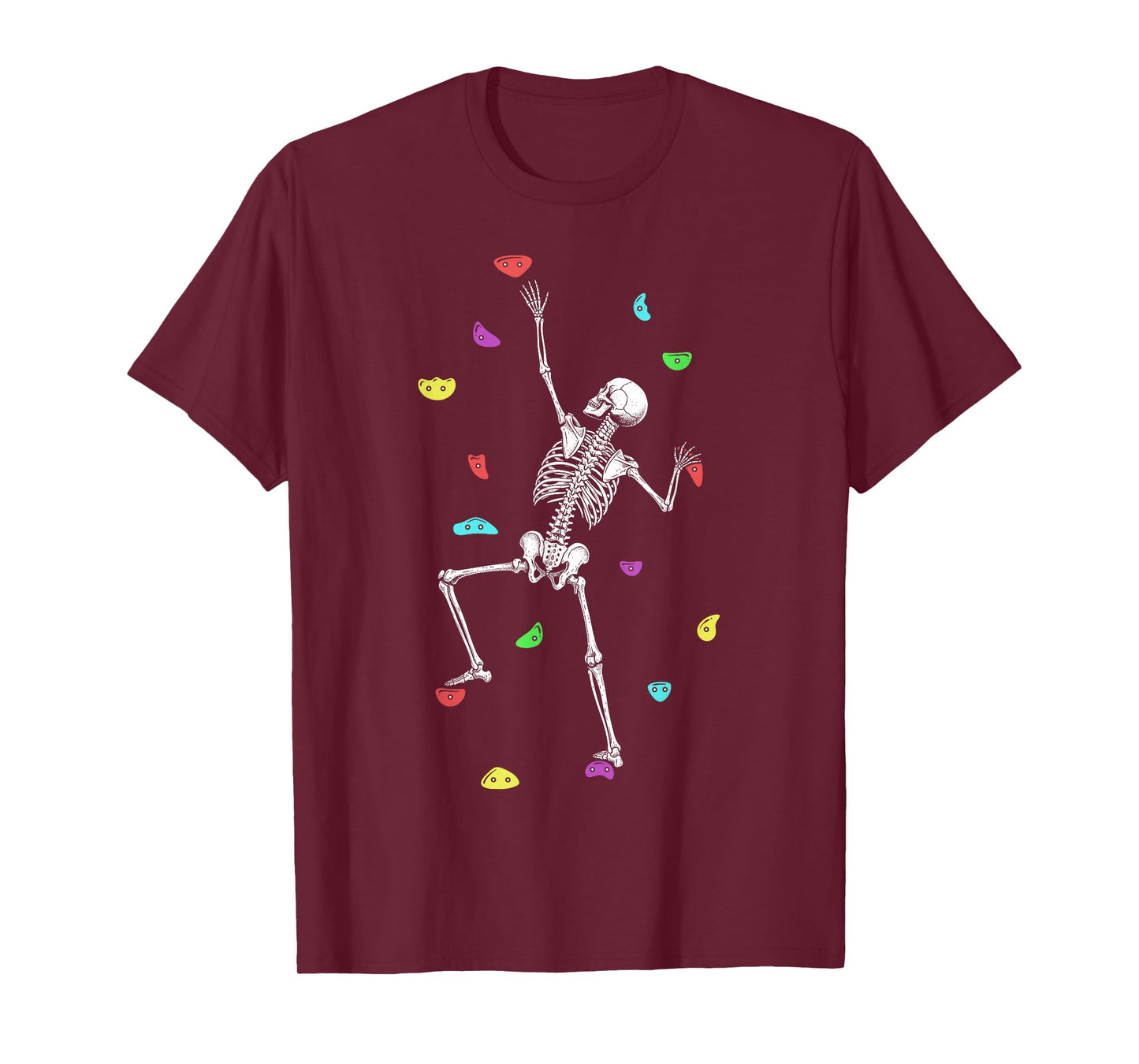Rock Wall Climber Halloween Skeleton Funny Climbing Climbers T-Shirt