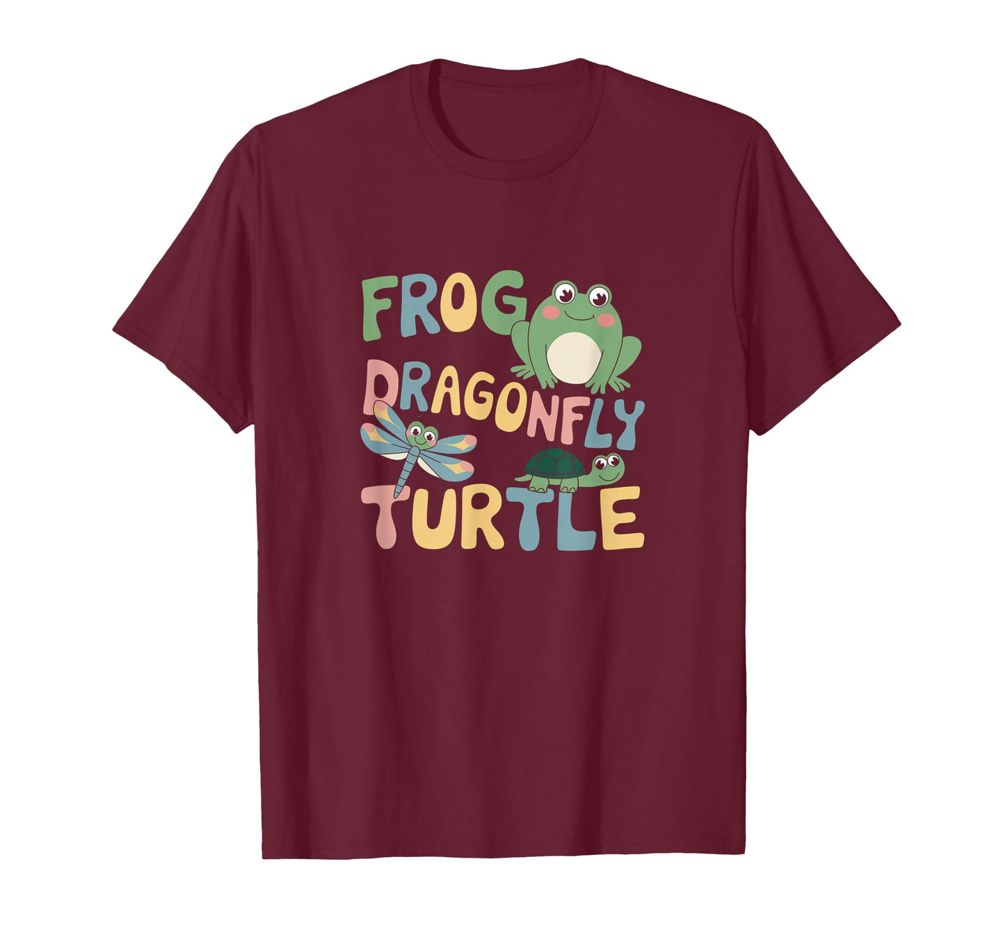 Frog Dragonfly Turtle Cute Animal T-Shirt