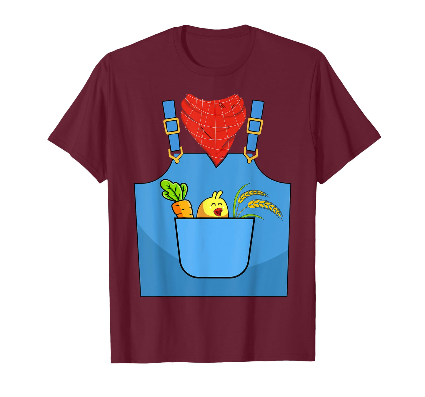 Farmer Costume Halloween Simple Cute Farm Women Men Kids T-Shirt