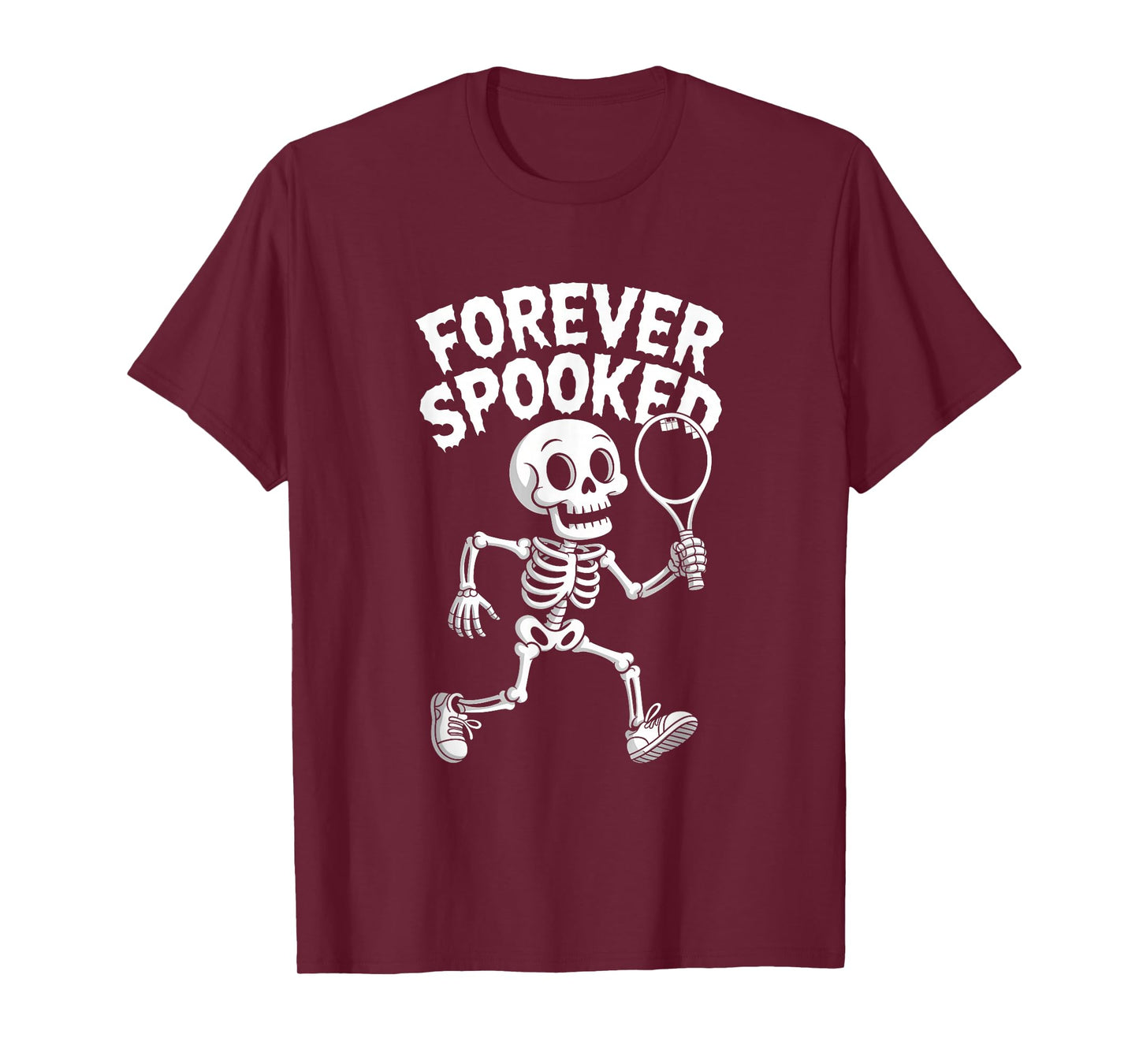 Halloween Skeleton Tennis Forever Spooked Tee T-Shirt