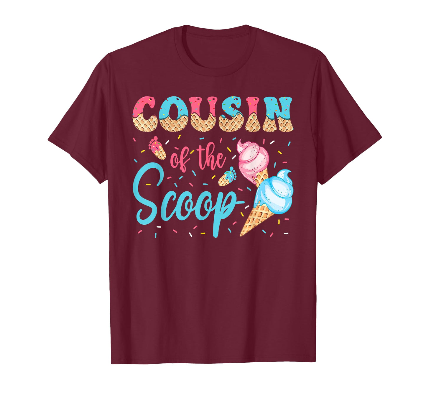 Cousin Of The Scoop Ice Cream Gender Reveal Baby Shower T-Shirt