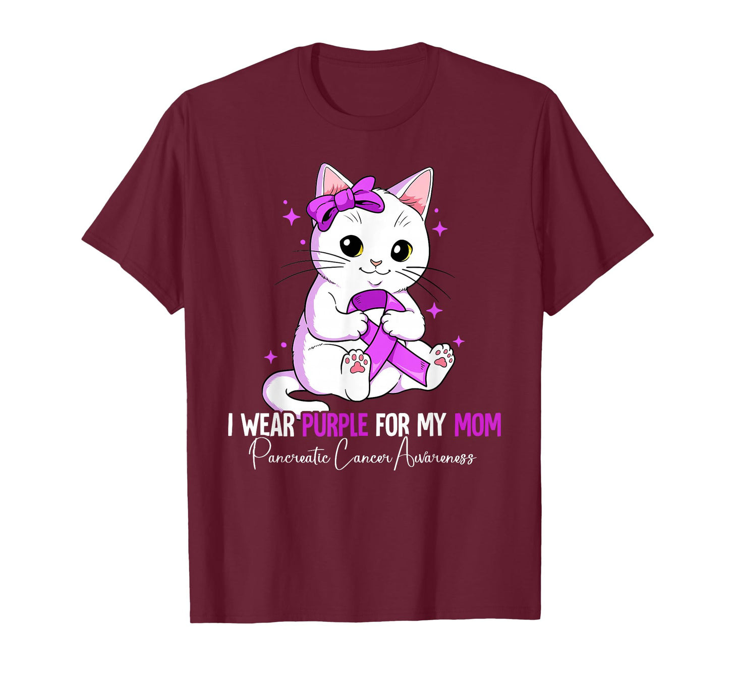 I Wear Purple For My Mom Pancreatic Cancer Awareness T-Shirt