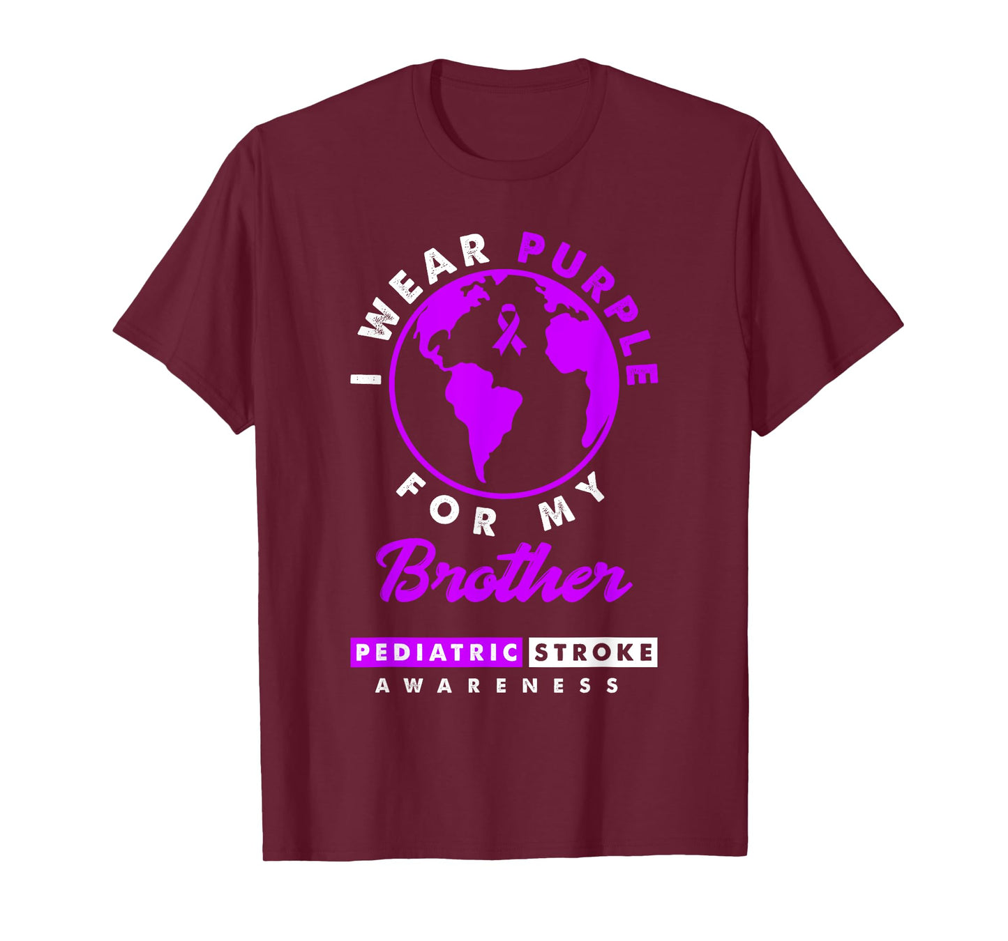 I Wear Purple For My Brother Pediatric Stroke Awareness T-Shirt