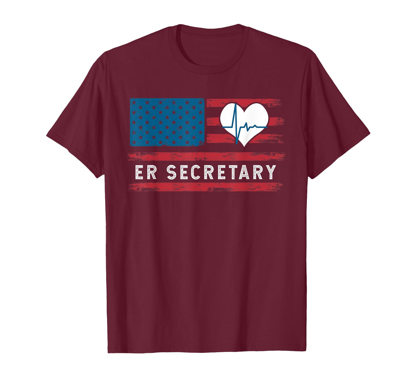 Emergency Room Hospital Secretary Squad USA Flag T-Shirt