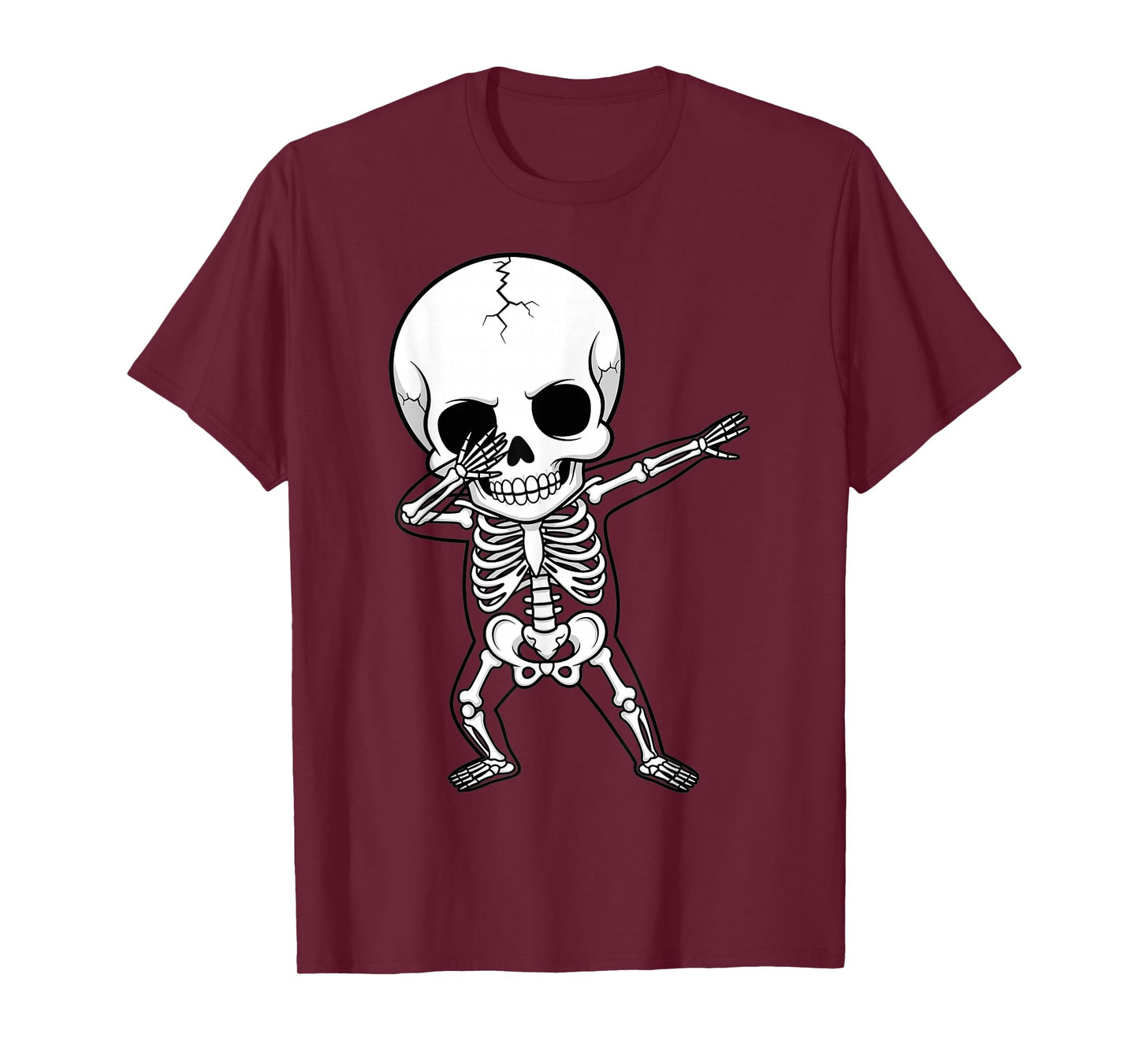 abbing Skeleton Cartoon Big Skull Funny Halloween T-Shirt