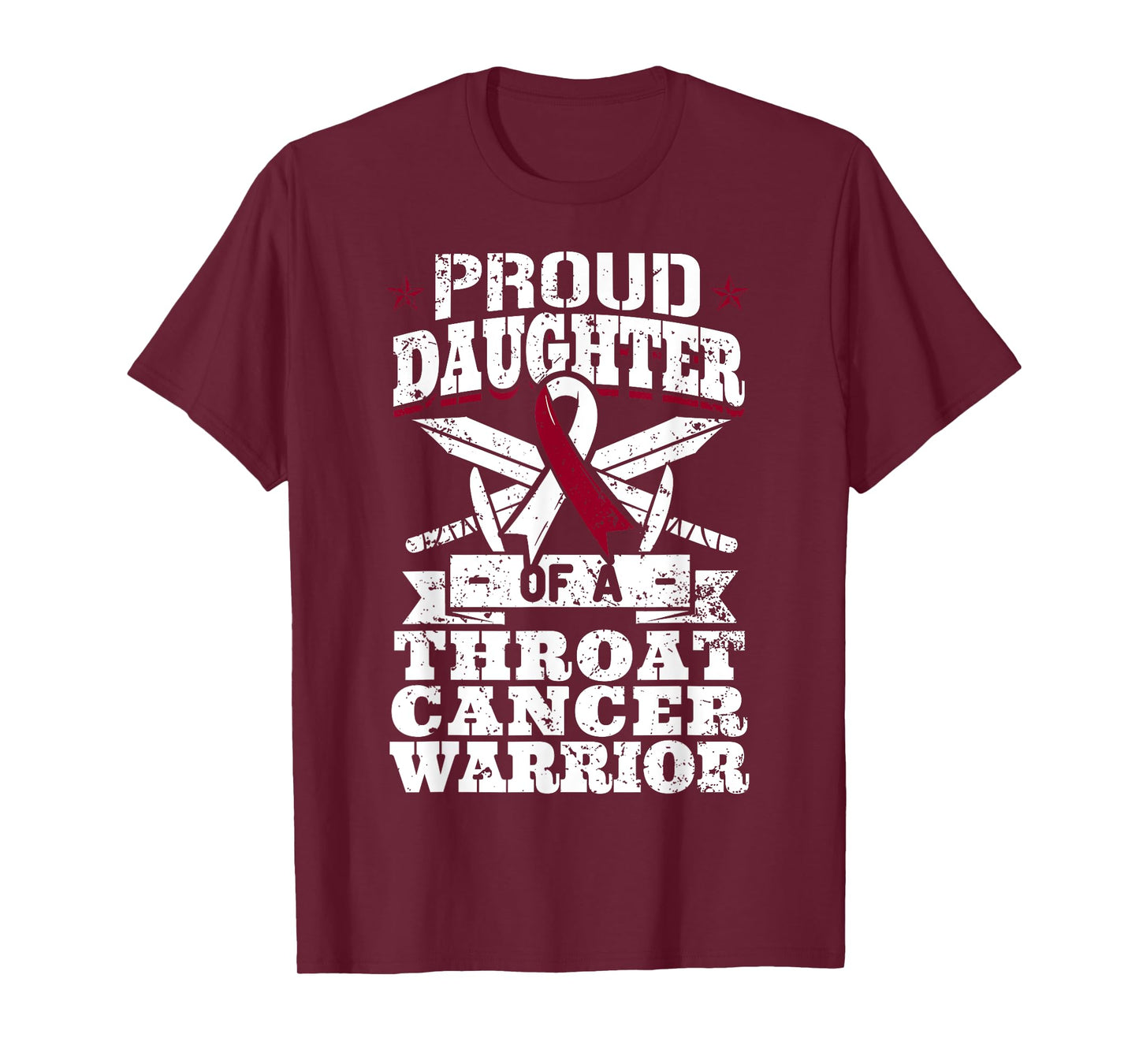 Proud Daughter Of A Throat Cancer Warrior Awareness Ribbon T-Shirt