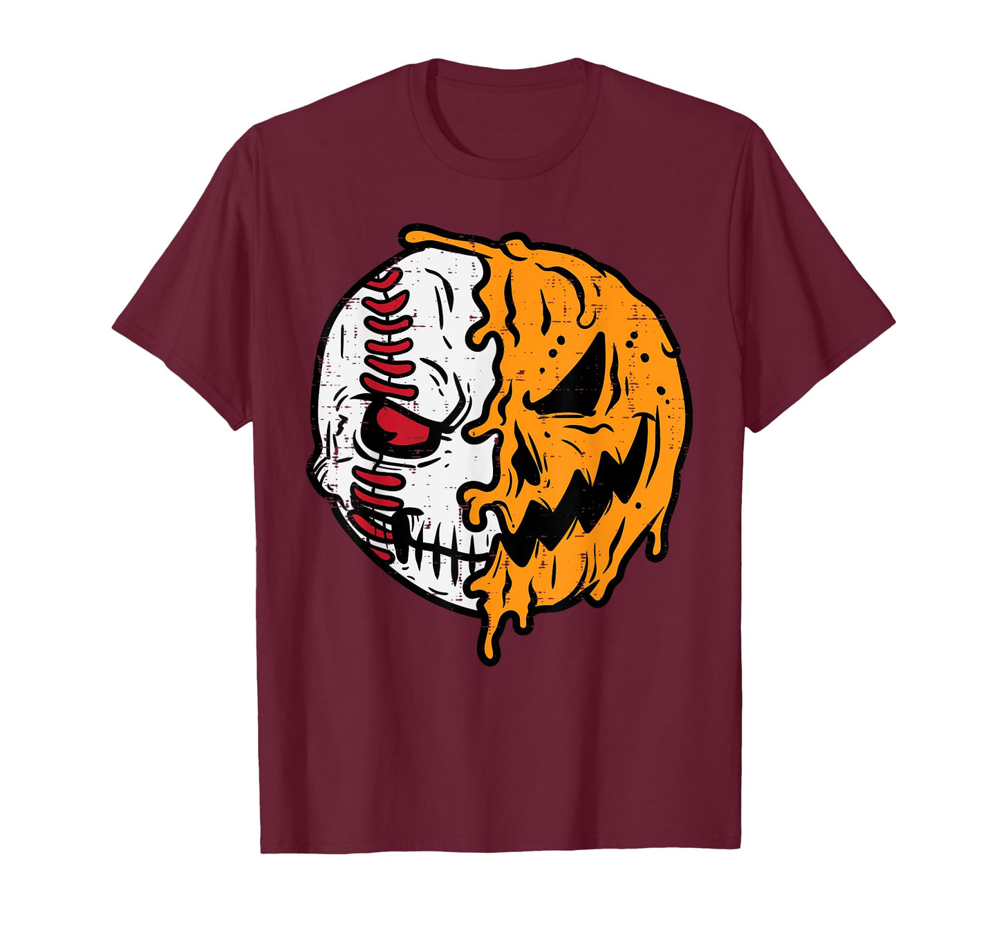 Halloween Baseball Pumpkin Jackolantern Costume Men Boys Kid T-Shirt