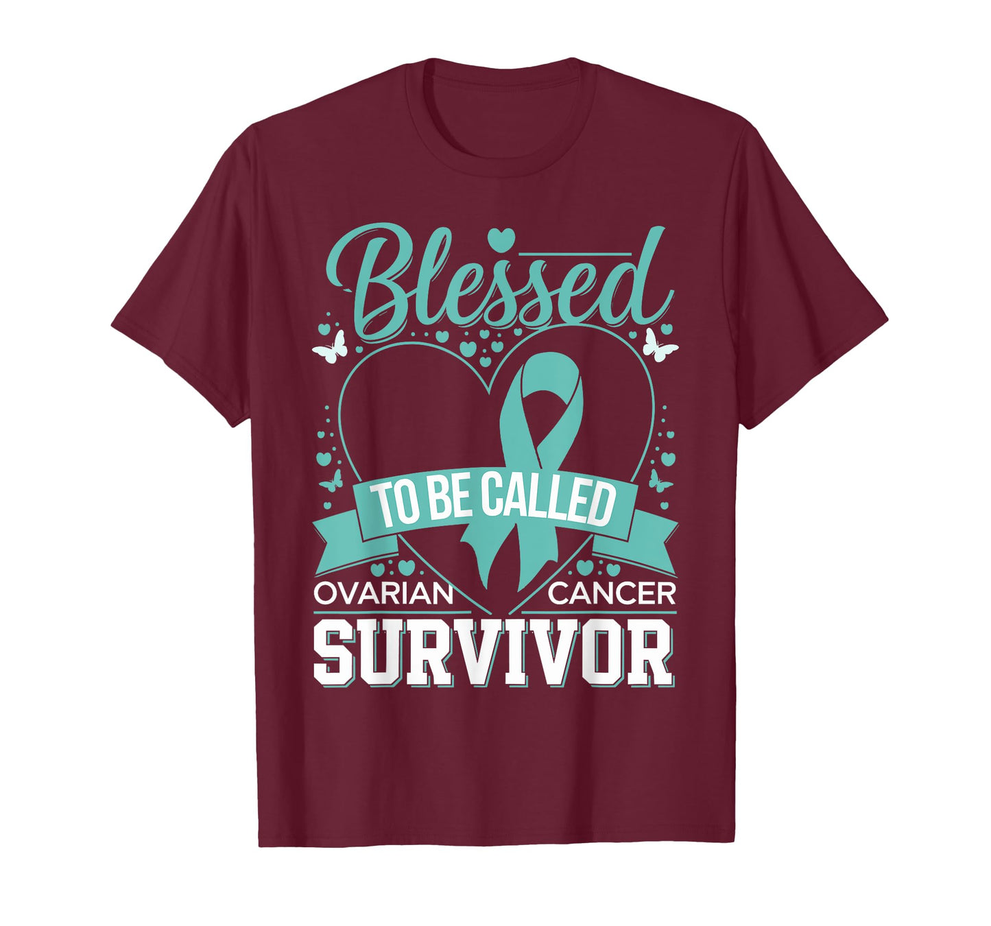 Blessed to Be Called Ovarian Cancer Survivor Teal Ribbon T-Shirt