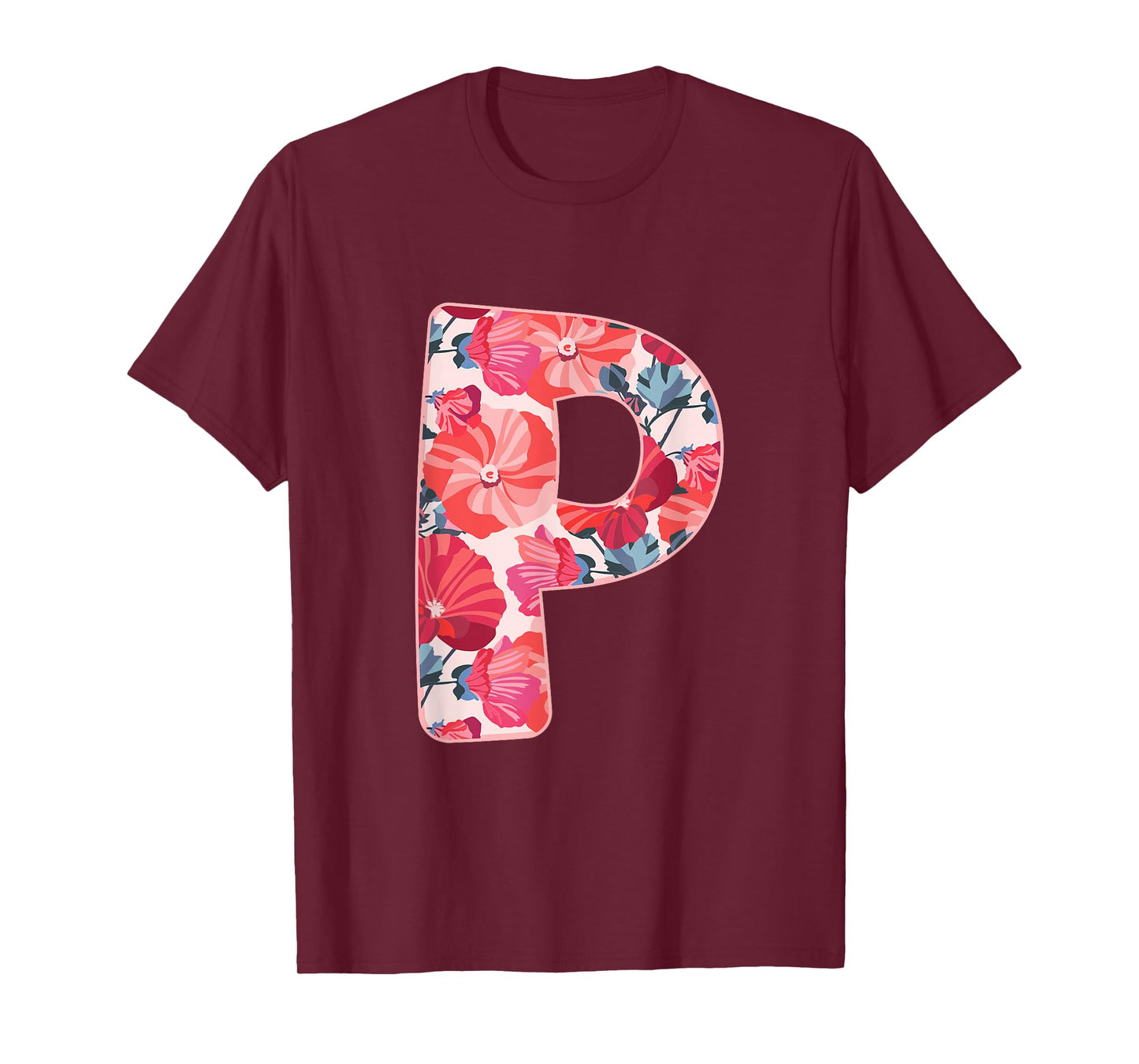 Letter P Alphabet First Name Consonant Flower Garden Gift T-Shirt