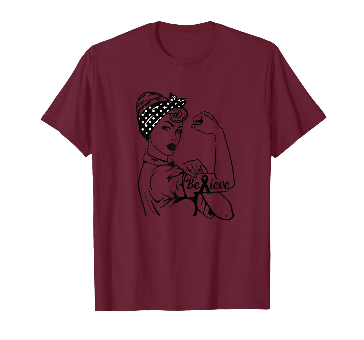 Melanoma Skin Cancer Awareness Month Woman Black Ribbon T-Shirt