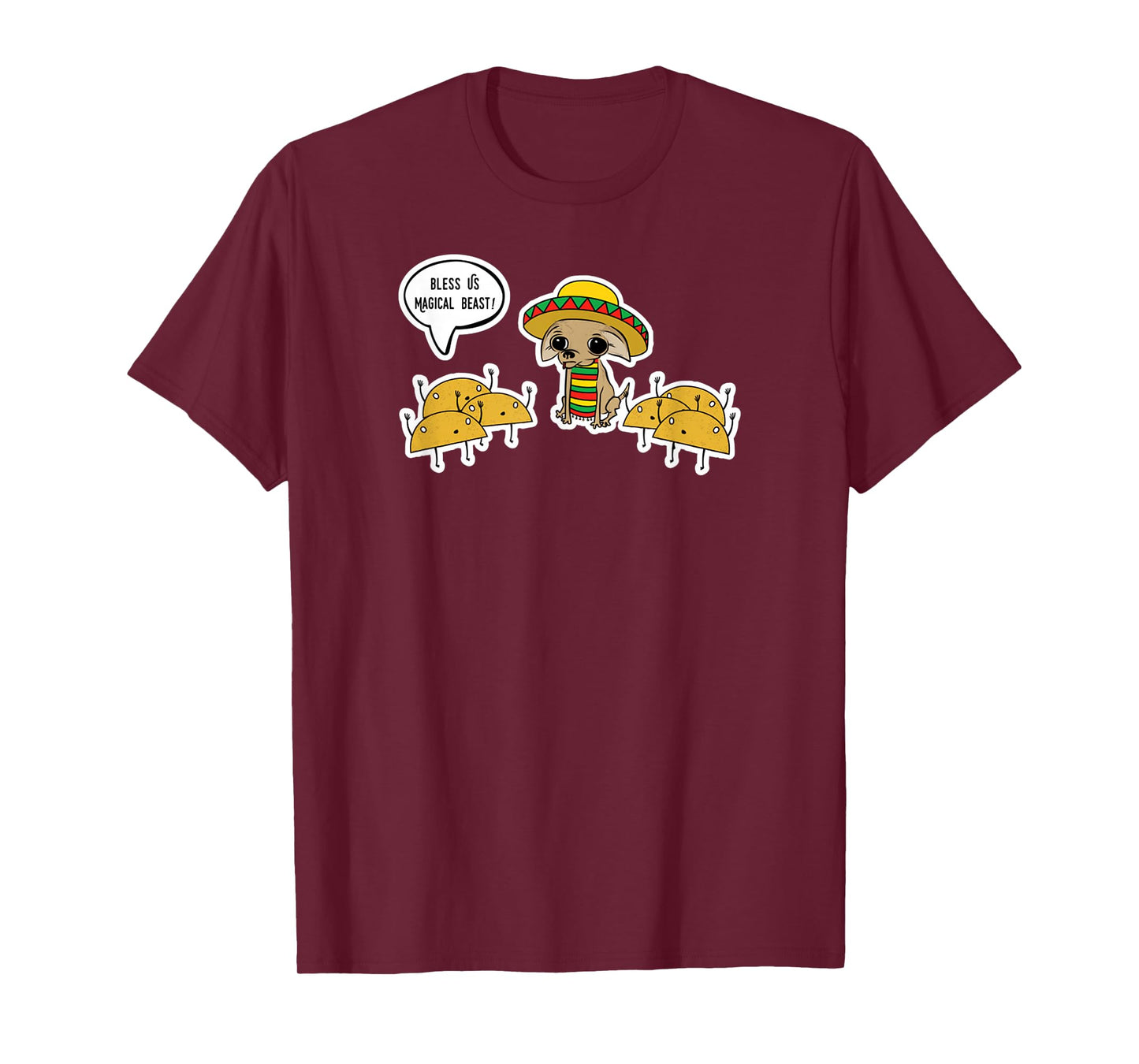 Funny Cinco De Mayo Tacos Worshipping Mexican Chihuahua T-Shirt