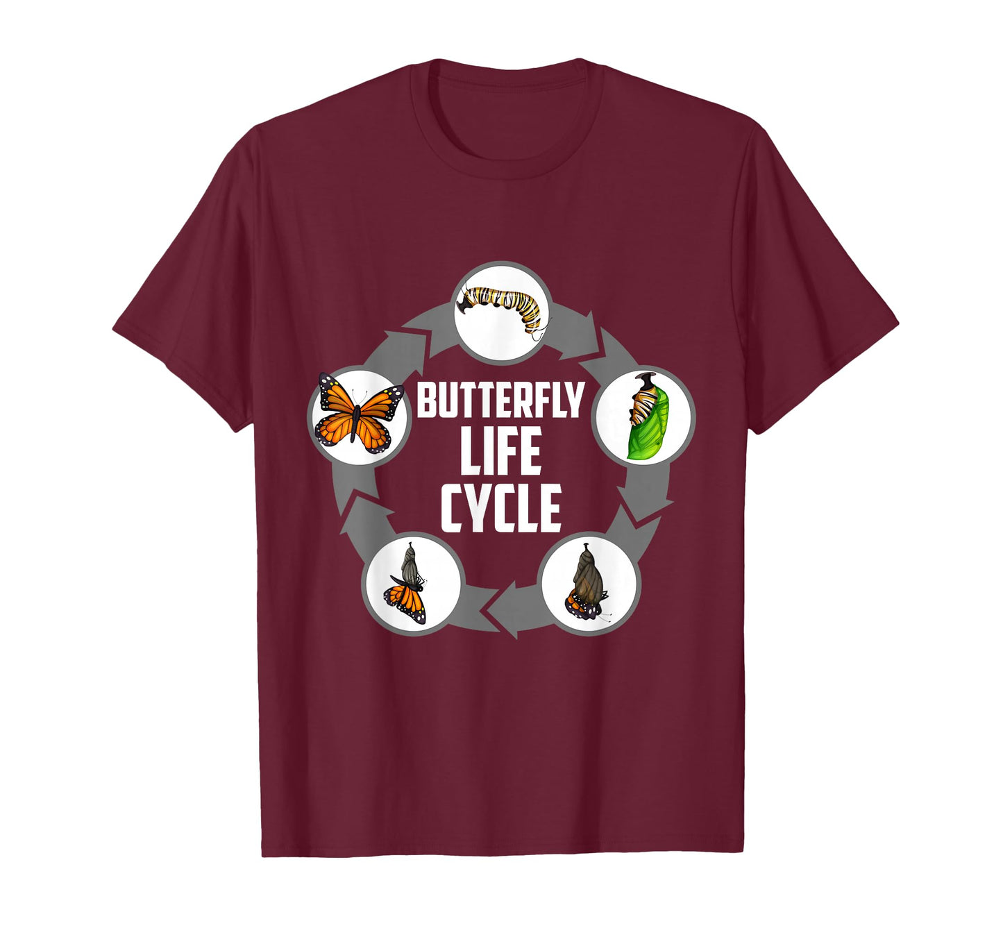 Butterfly Life Cycle Caterpillar Science Biology T-Shirt