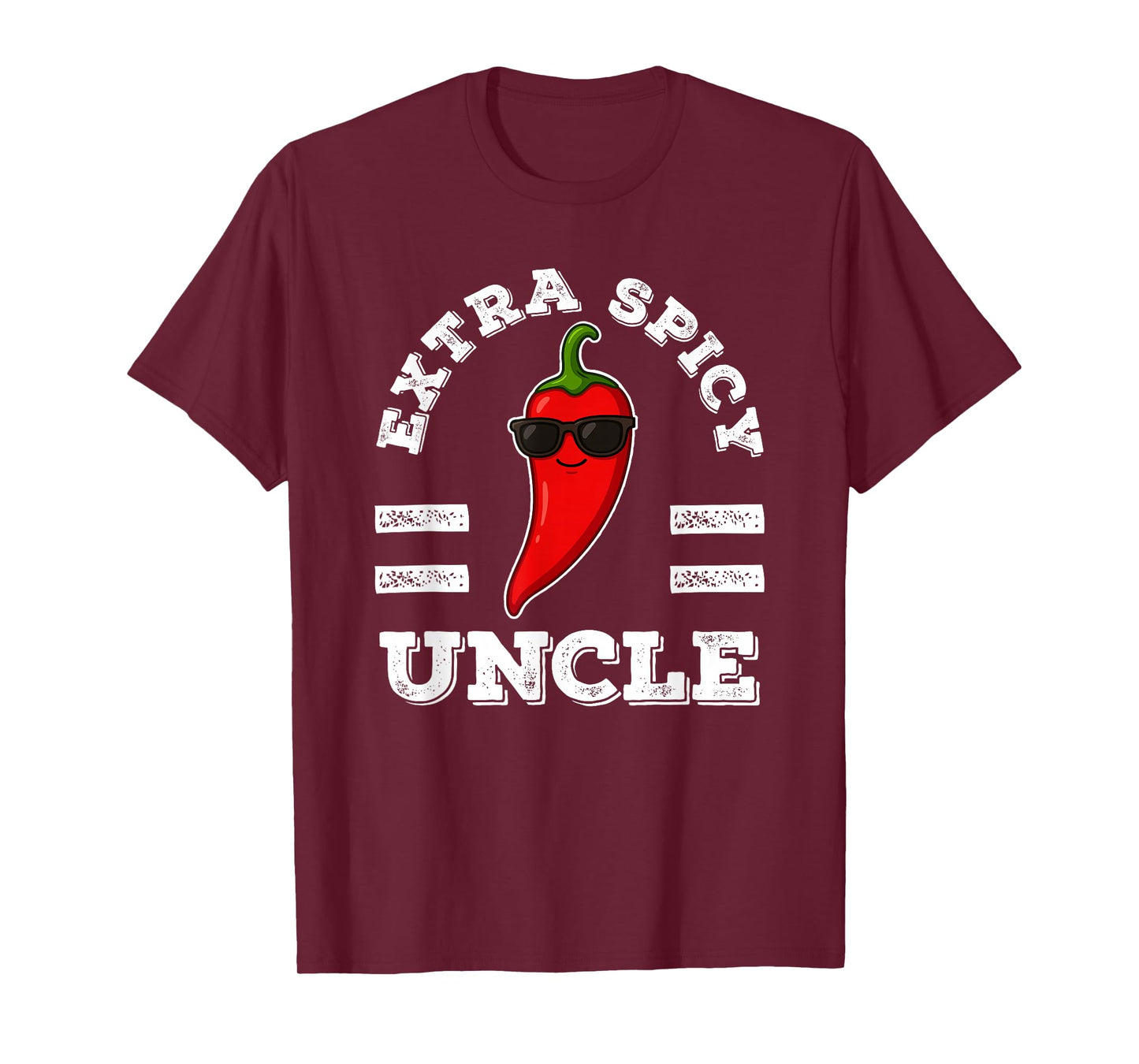 Extra Spicy Uncle for Men Foodie Humor Hot Chili Pepper Pun T-Shirt