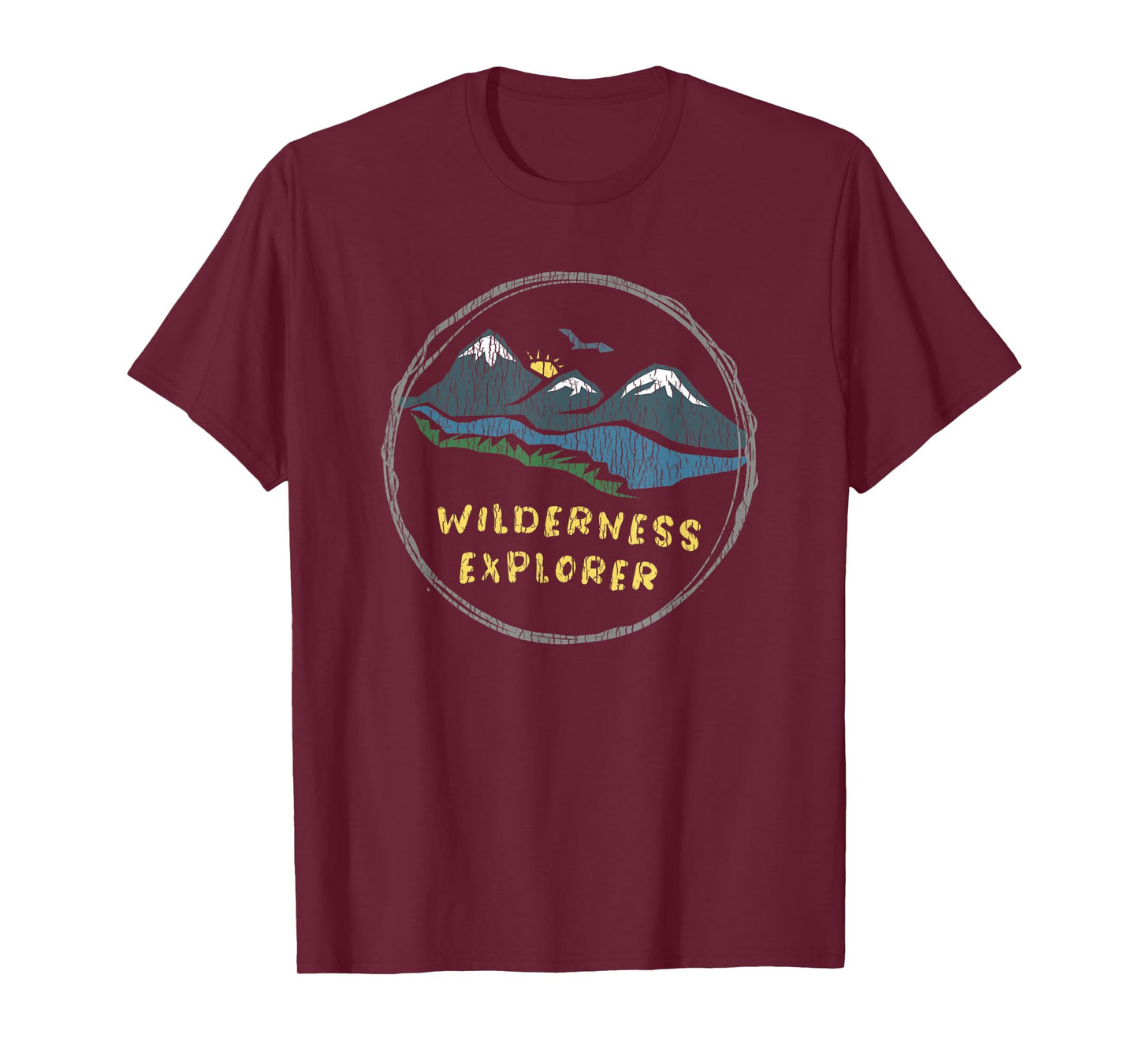 Wilderness Explorer Retro Sunset Gift Men Women T-Shirt