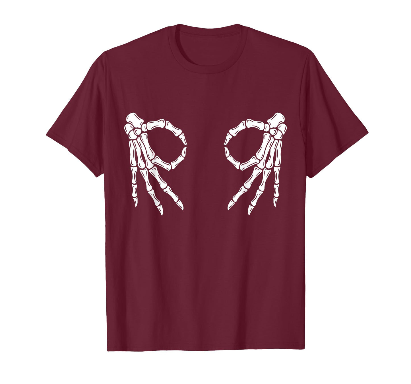 Halloween Women's Boob Skeleton Hand Funny Costume Party T-Shirt