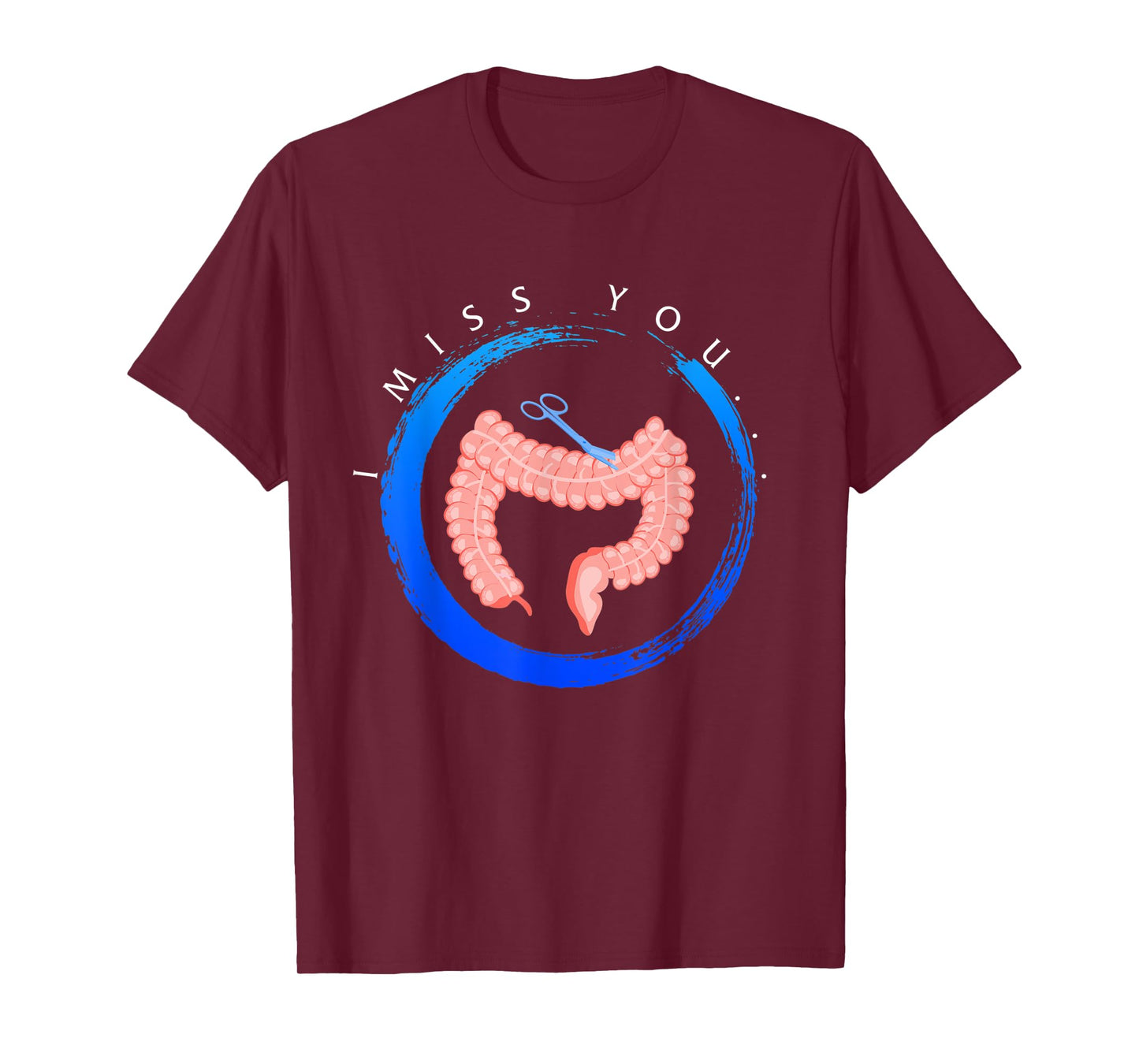 Colon Cancer Awareness I Miss You Blue Ribbon Gift For Colon T-Shirt
