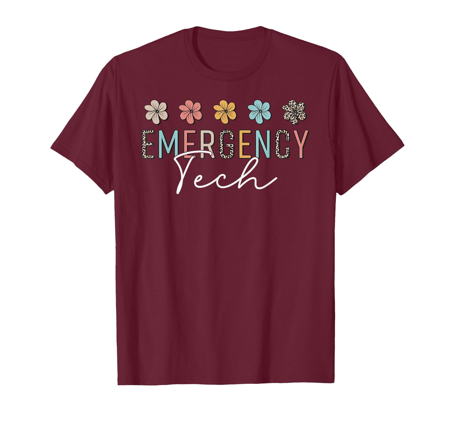 ER Tech Emergency Department Technician ED Room Floral Cute T-Shirt