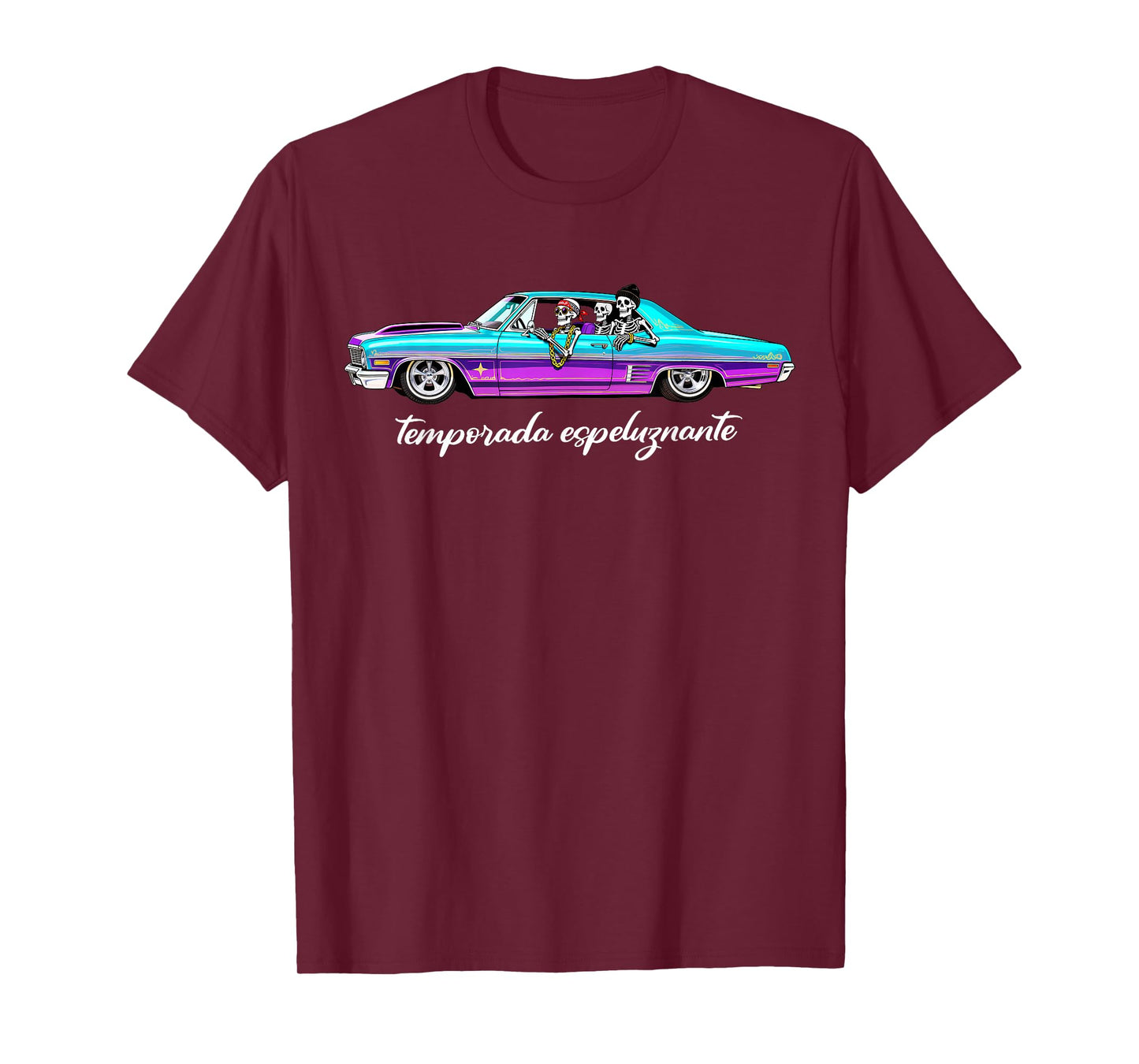 Temporada Espeluznante Spooky Season Low Rider Skeletons T-Shirt