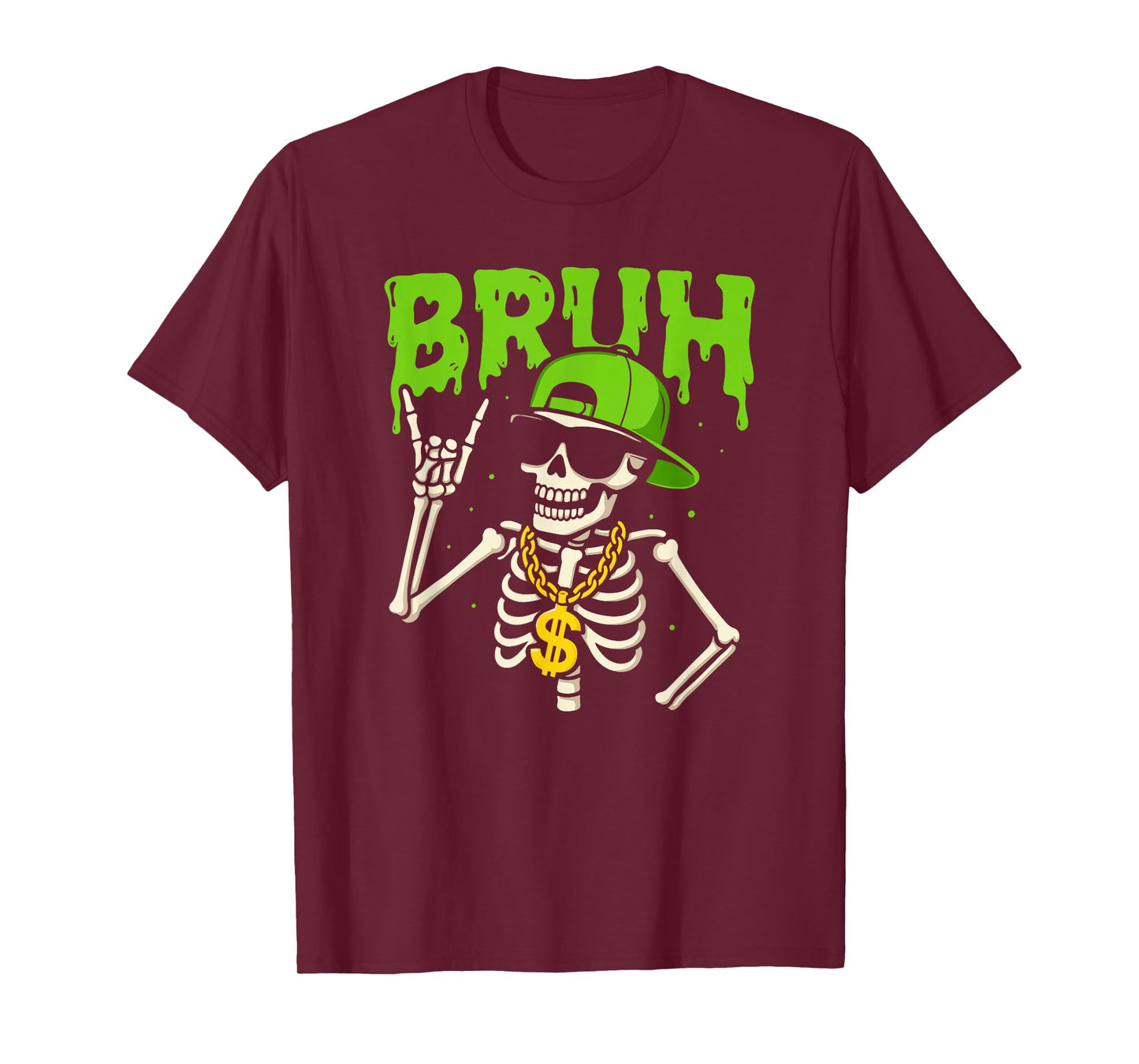 Funny Funk Skeleton Bruh Halloween Novelty Ghost Bros Humor T-Shirt