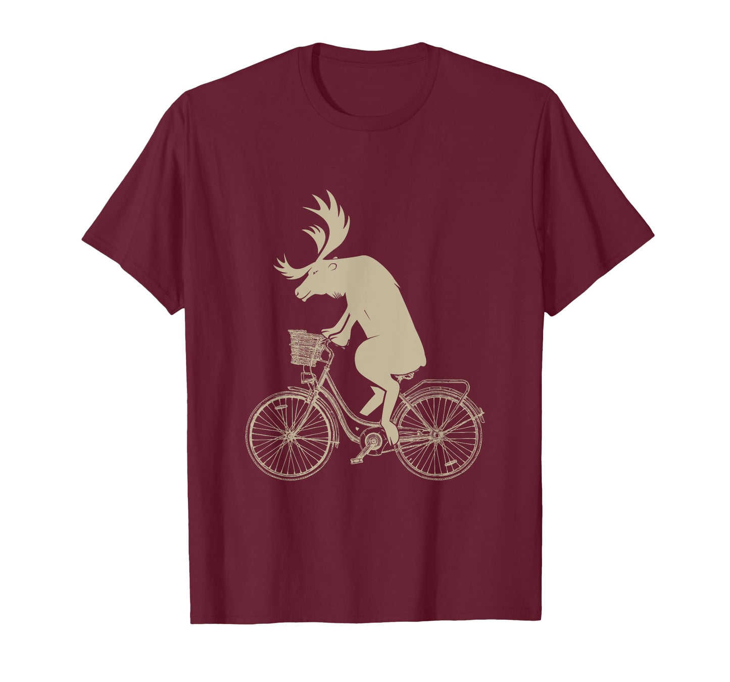 Funny Elk Riding a Cycle Animal Lover Gift T-Shirt