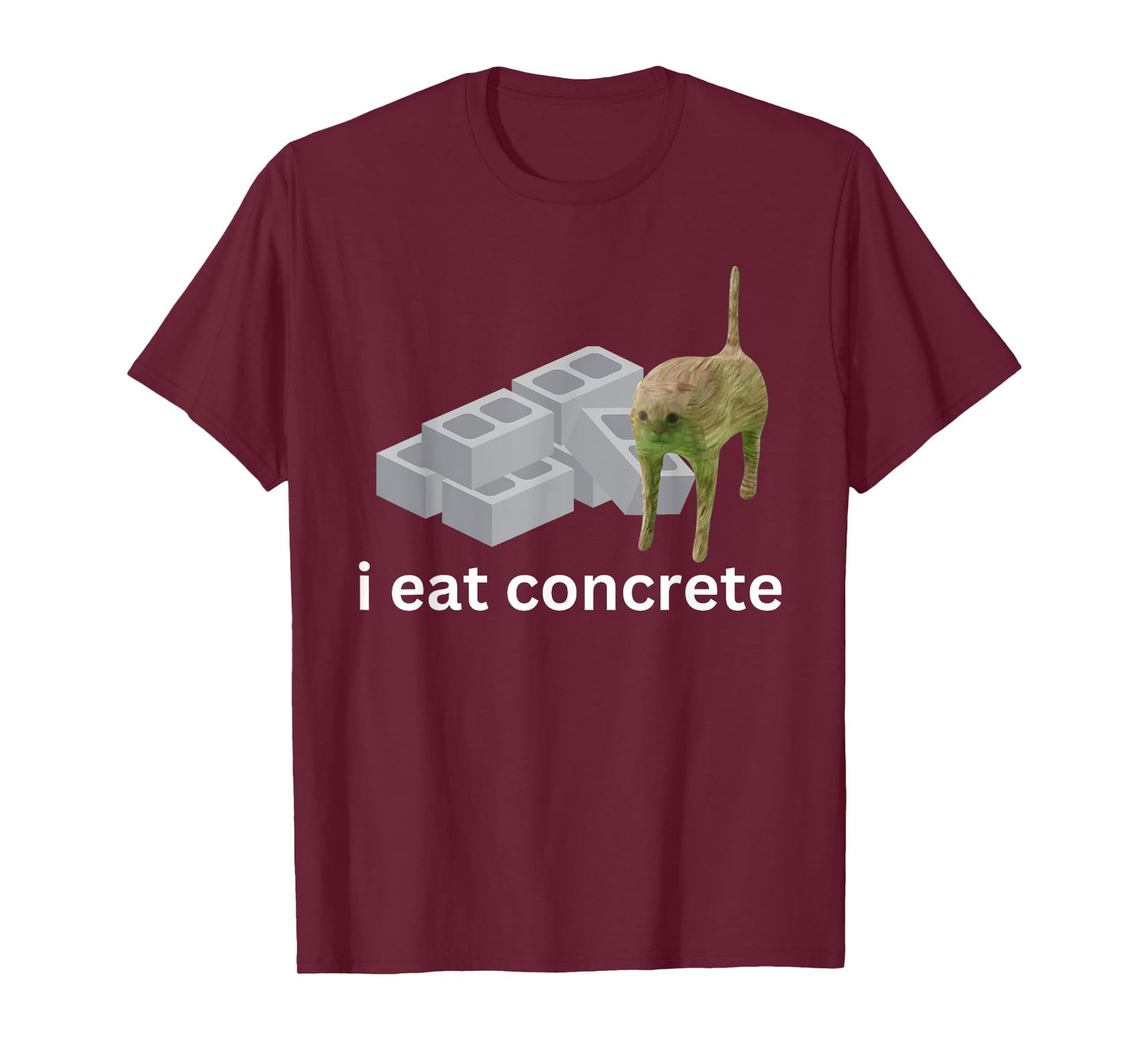 I Eat Concrete Funny Cursed Cat Meme Men Women T-Shirt
