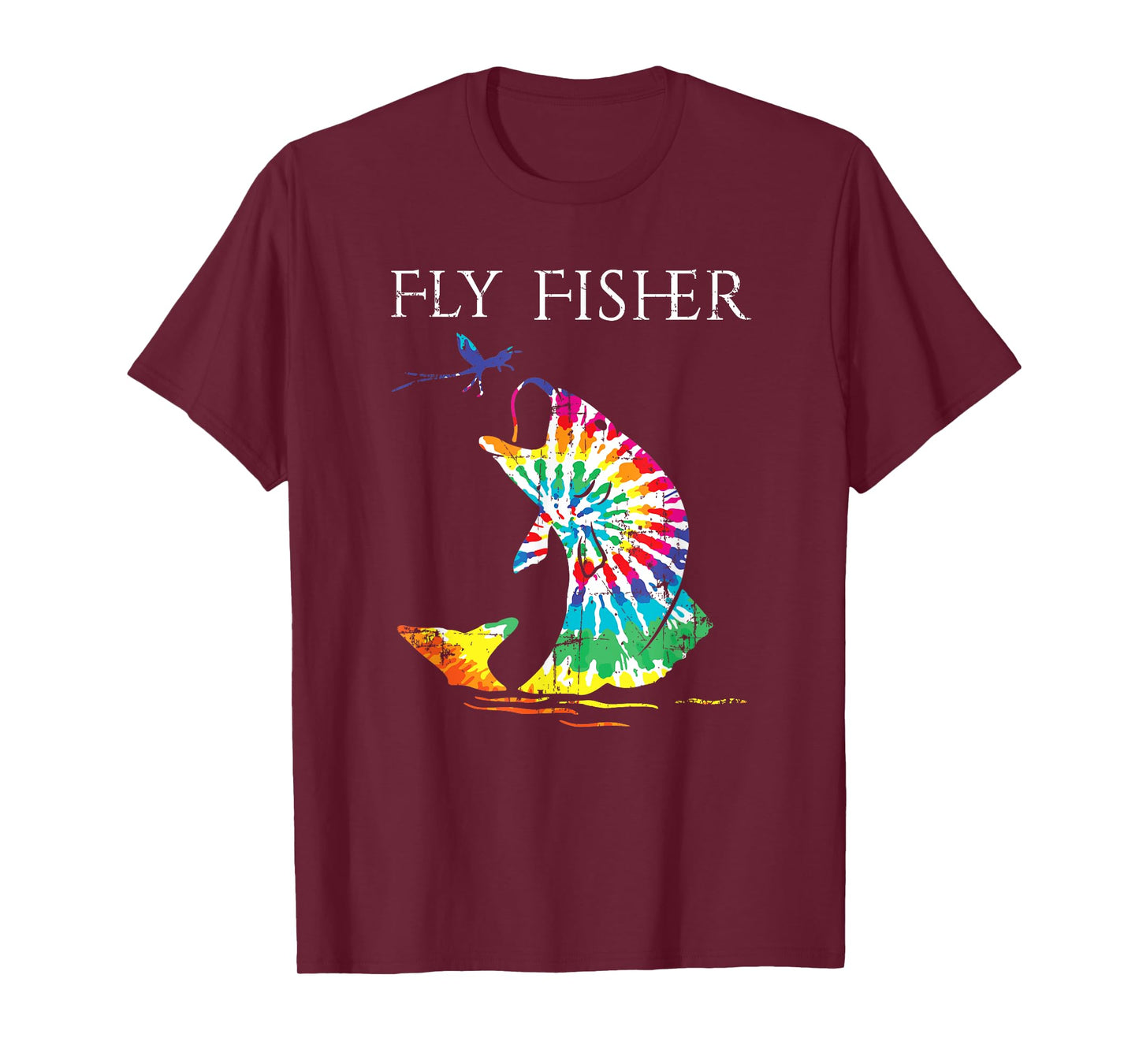Fly Fishing Trout Bass Tie Dye Fisher T Shirt T-Shirt