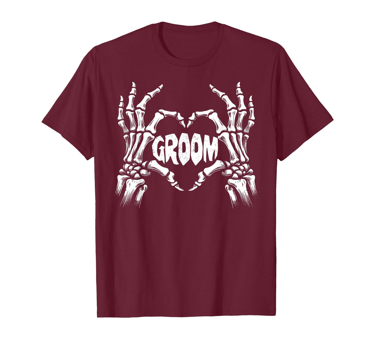 Spooky Groom Skeleton Hands Halloween Engagement Wedding Tee T-Shirt
