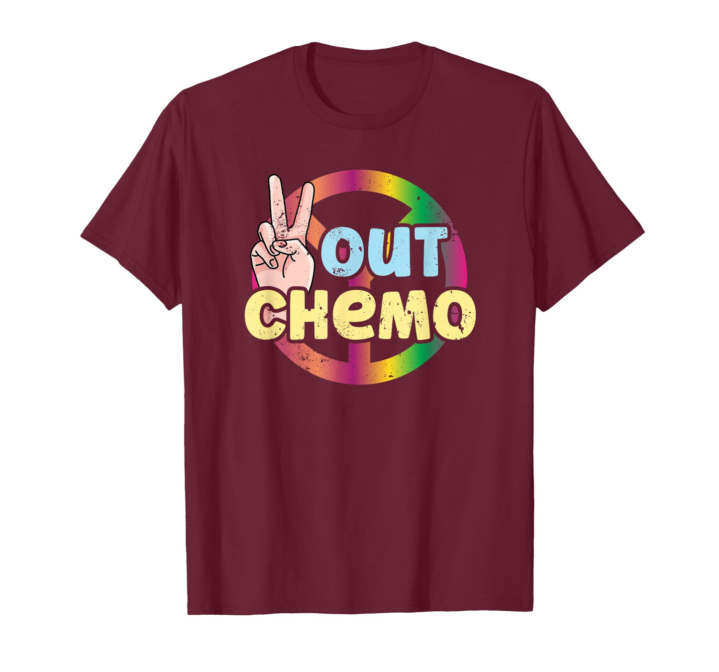 Peace-Out Chemo Cancer Awareness For Fighter Survivor T-Shirt