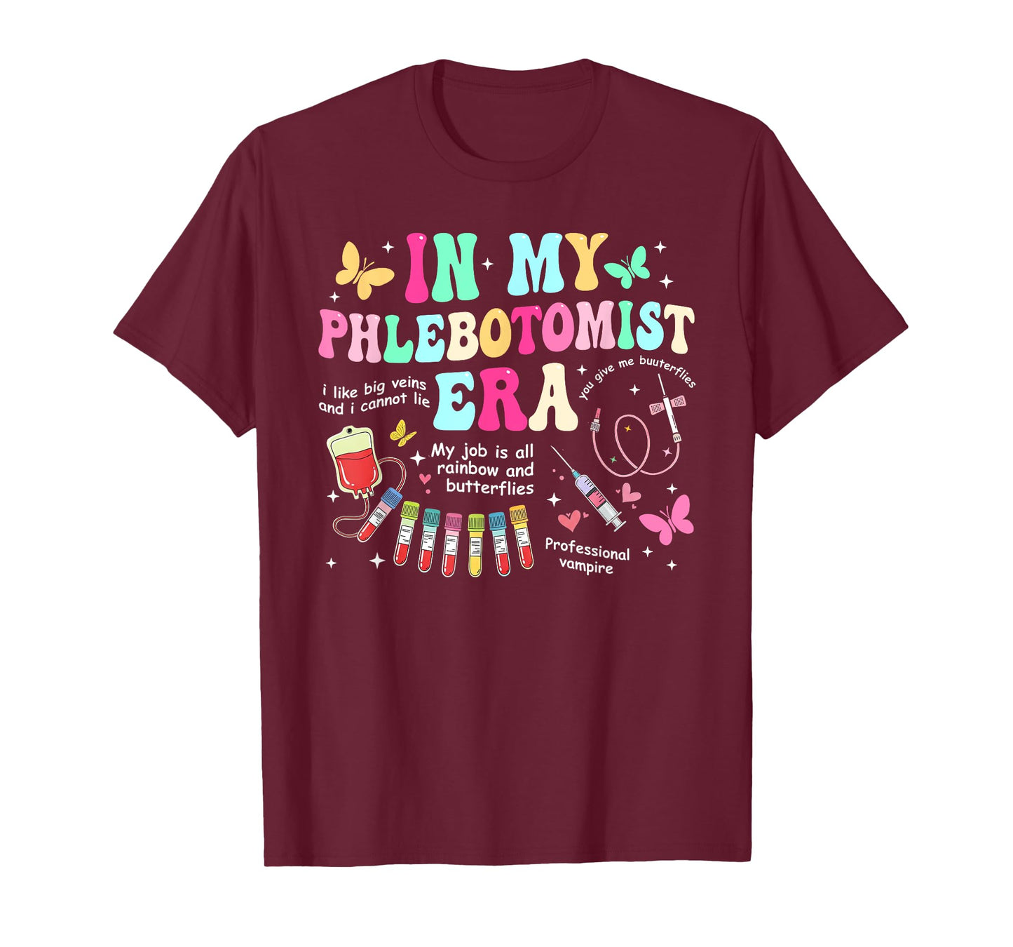 Groovy In My Phlebotomist Era Phlebotomy Tech Phleb Nurse T-Shirt
